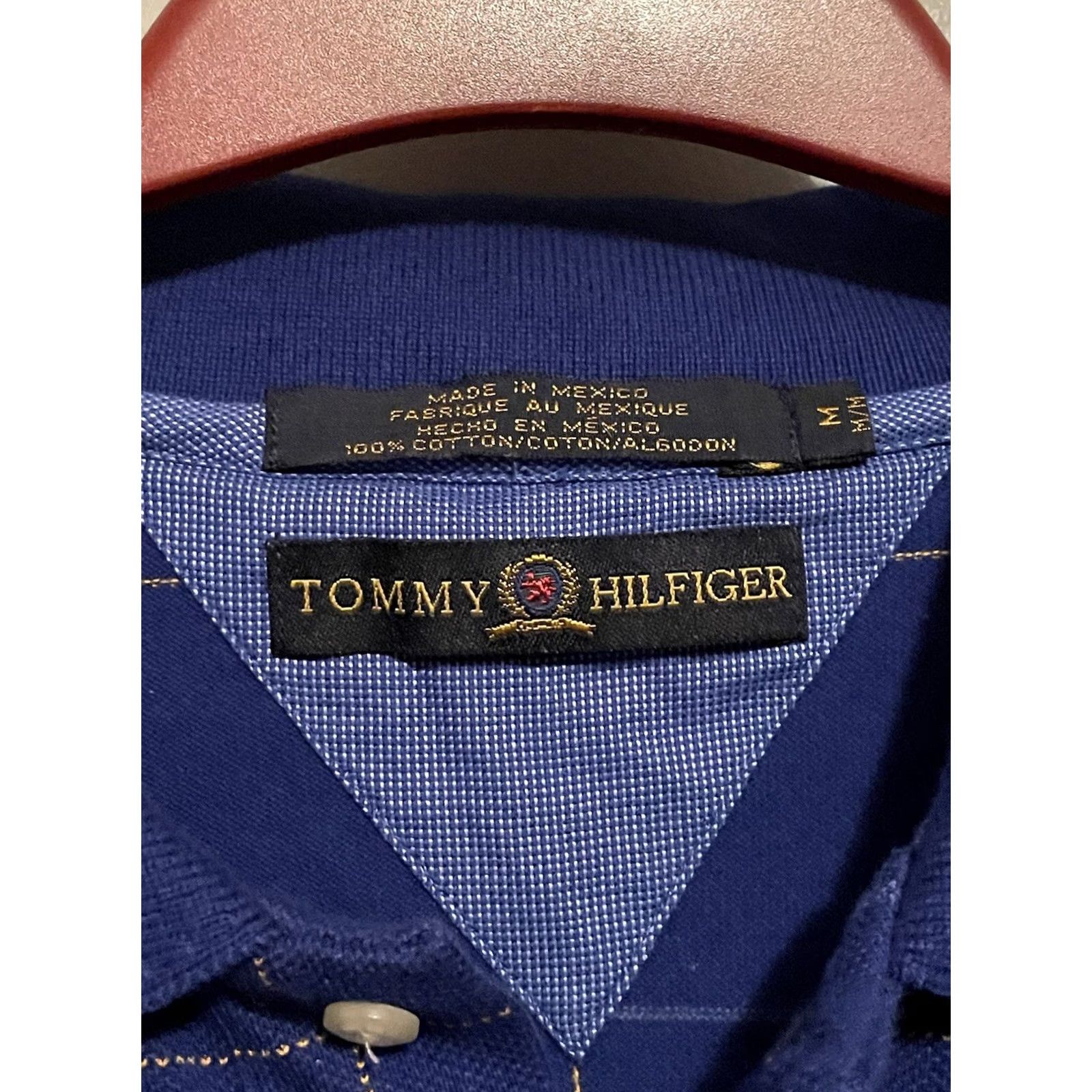 Tommy Hilfiger VINTAGE Tommy Hilfiger Polo Shirt Men’s M Regular Short Sleeve Collared Geometric Blue 100% Cotton Golf Size US M / EU 48-50 / 2 - 3 Thumbnail
