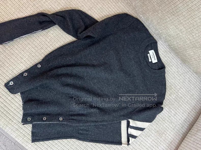 Thom Browne Thom Browne Charcoal Classic Cashmere Sweater Size US XXS / EU 40 - 4 Thumbnail