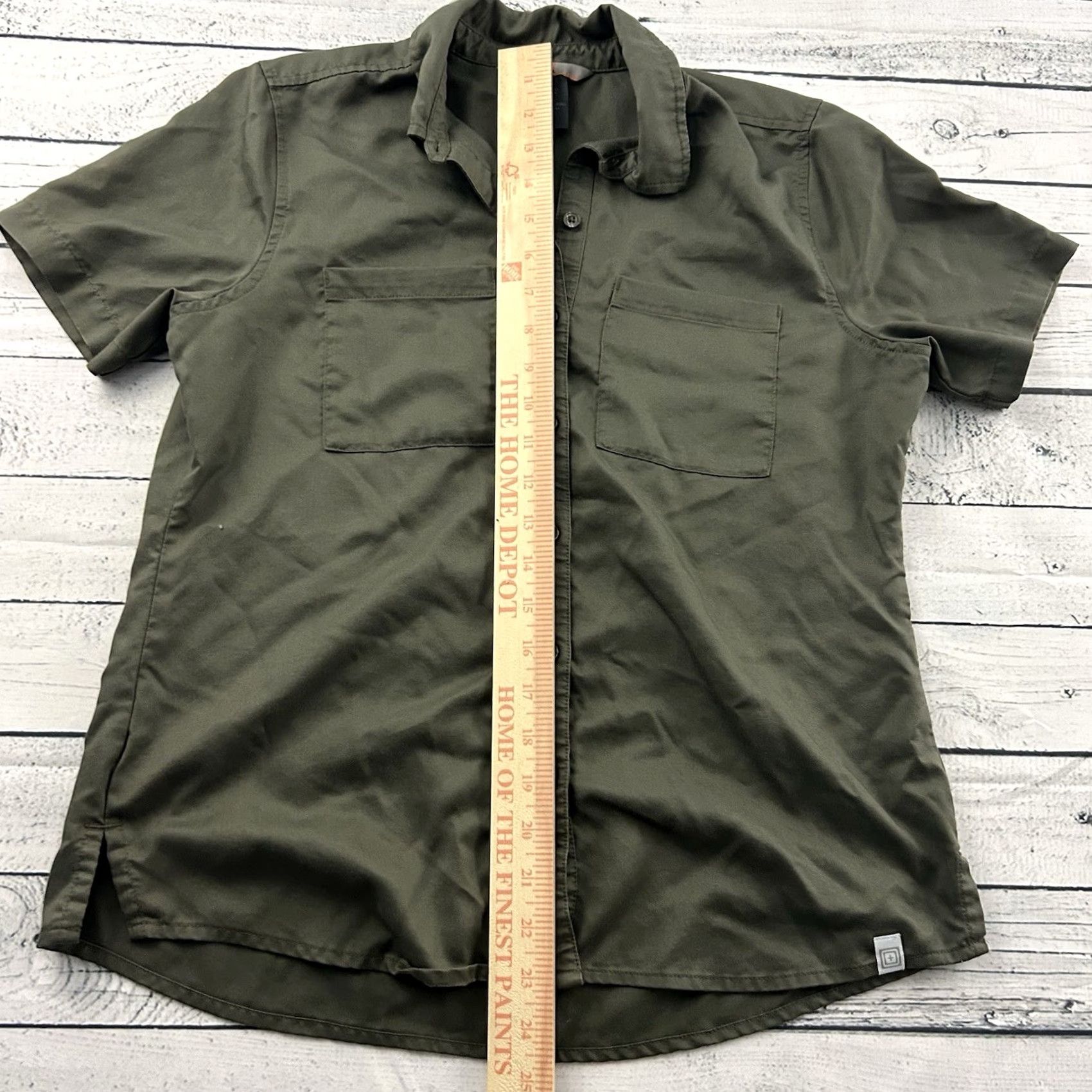 Vintage 5.11 Tactical Short Sleeve Button Front Shirt Women's XS Green Size XS / US 0-2 / IT 36-38 - 4 Thumbnail