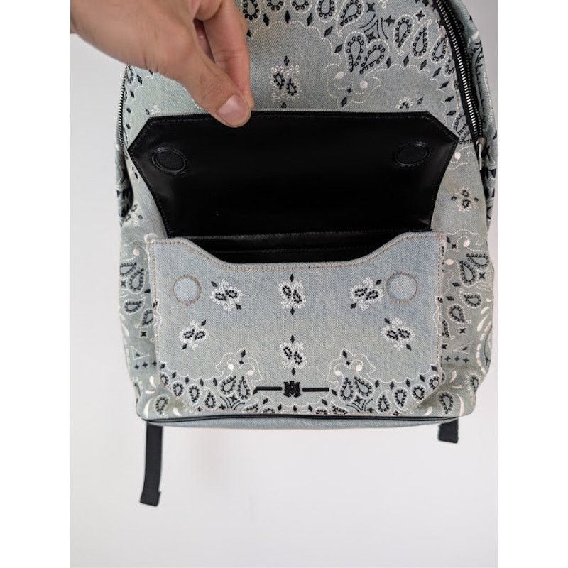 Amiri o1rshd1 Size: OS / Bandana Denim Backpack in Clay Indigo Size ONE SIZE - 17 Thumbnail