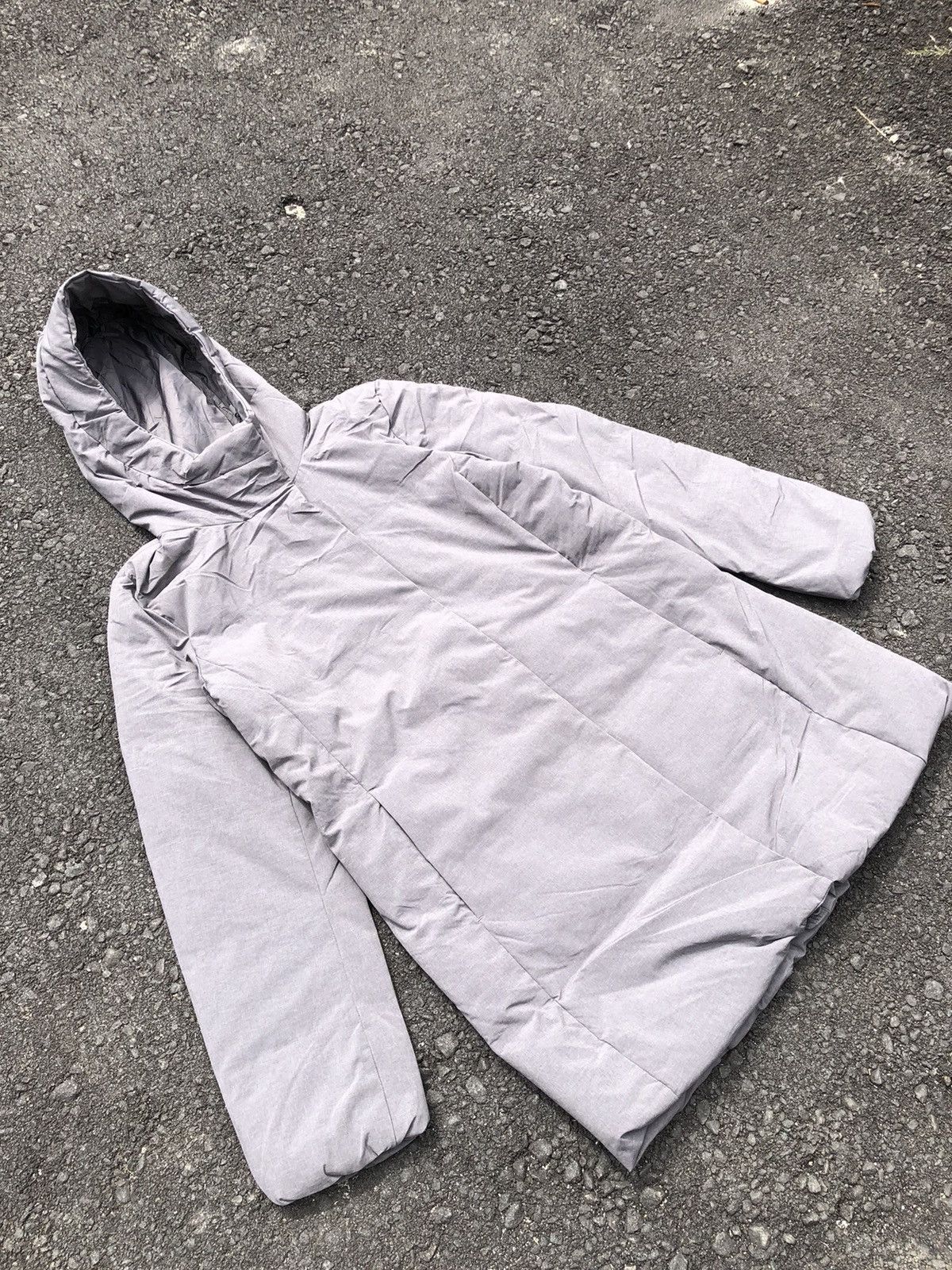 Japanese Brand Uniqlo Down Parka Coat Jacket Gray Long Hooded Size M / US 6-8 / IT 42-44 - 3 Thumbnail