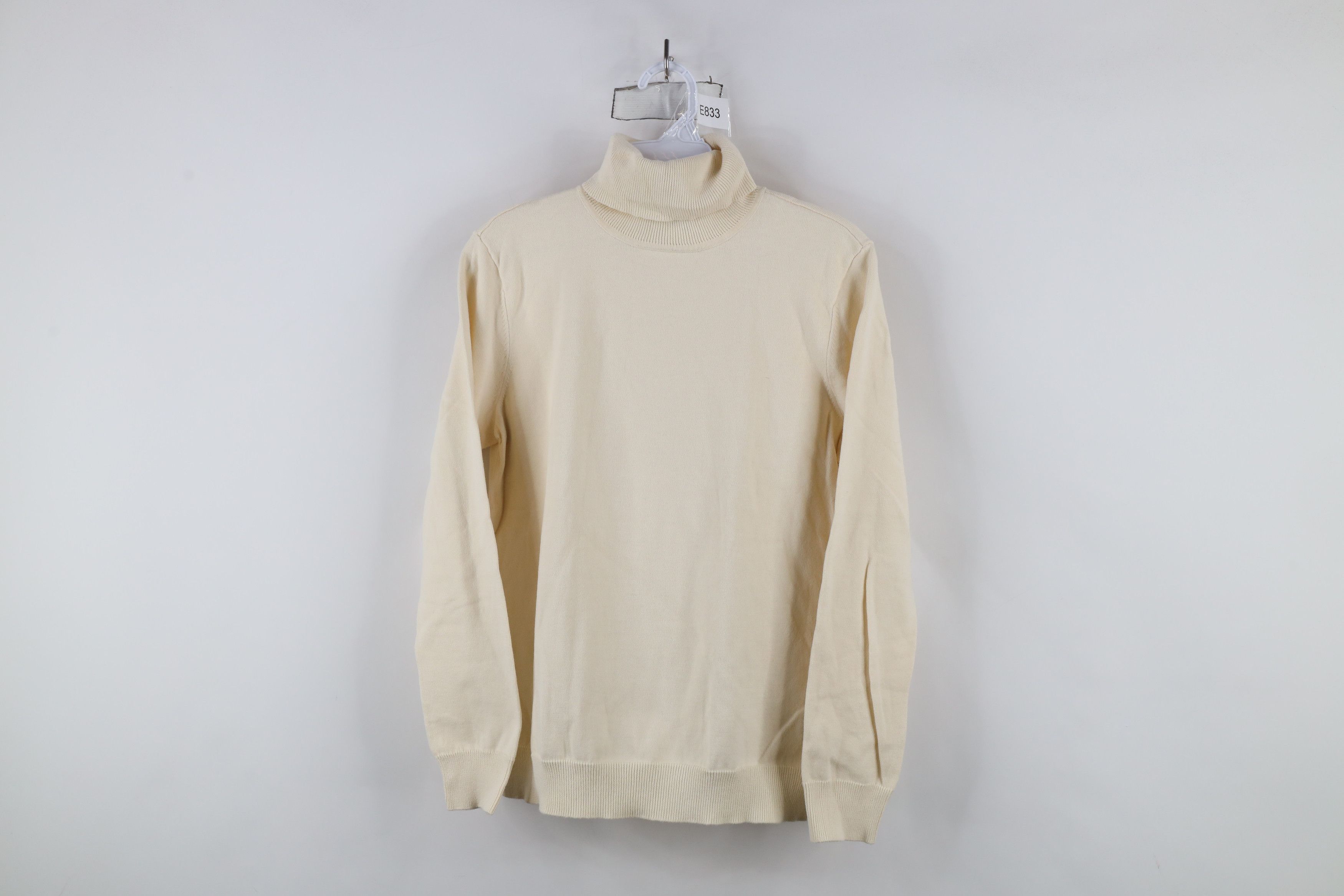 Ralph Lauren × Vintage Vintage 90s Ralph Lauren Knit Turtleneck Sweater Cream Size L / US 10 / IT 46 - 1 Thumbnail
