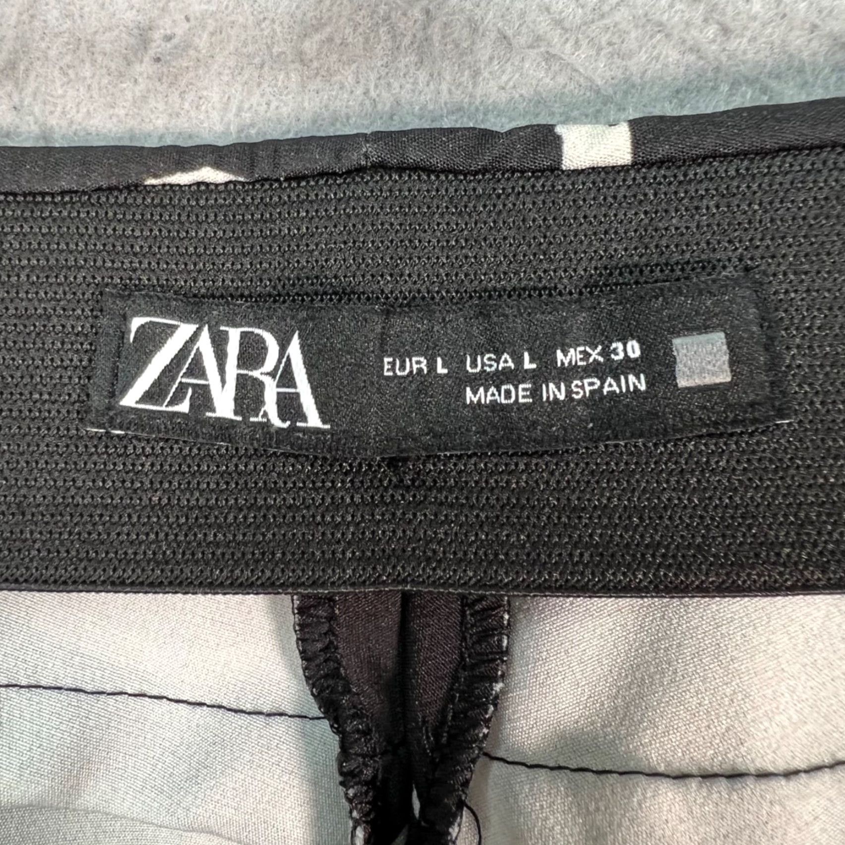 Zara Zara Womens Large Zebra Print Black & White Straight Leg Pants Size 36" / US 14 / IT 50 - 3 Thumbnail