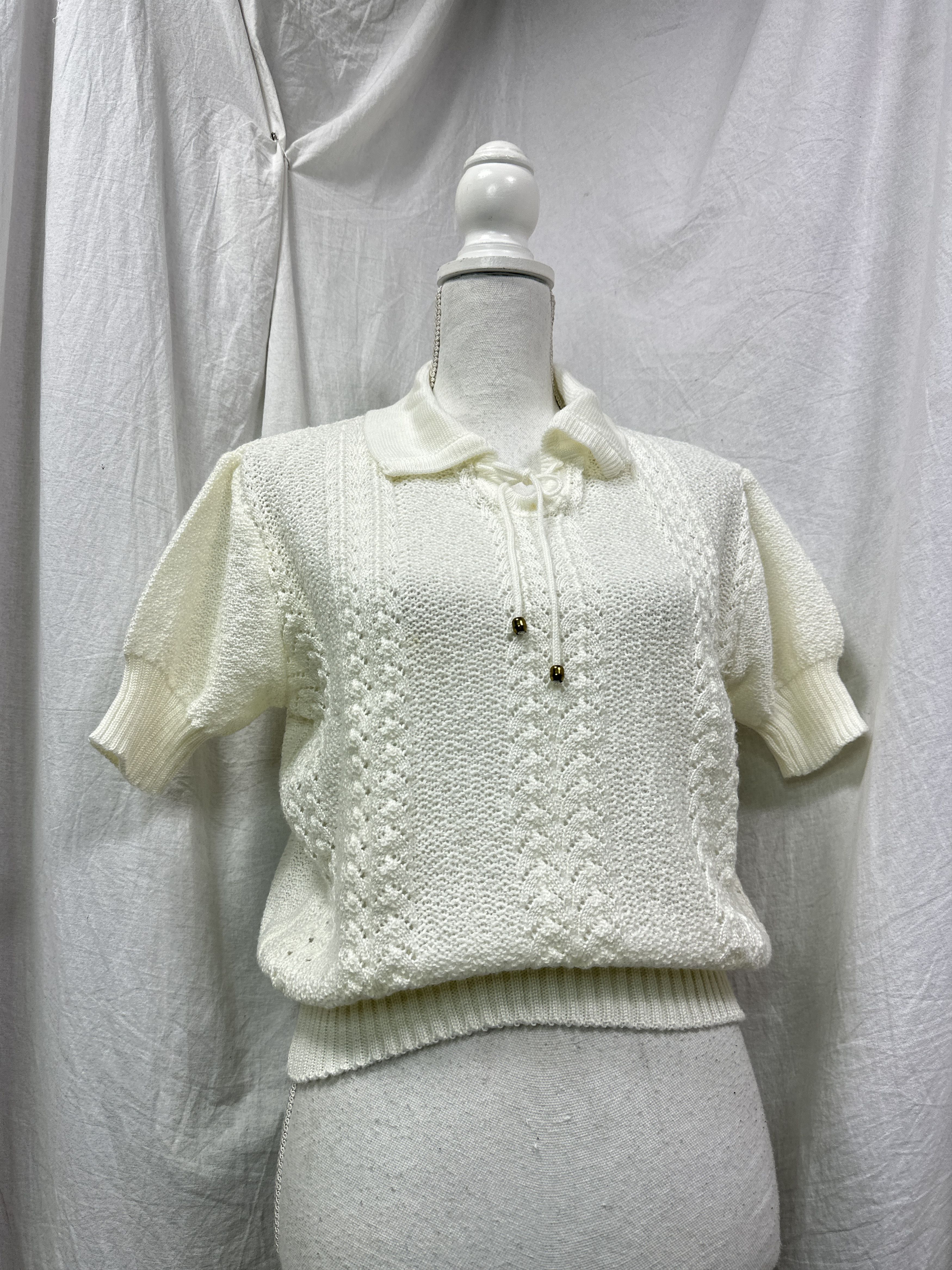 Vintage Vintage Avant Garde Crochet Sweater Top Y2K Size M / US 6-8 / IT 42-44 - 1 Thumbnail