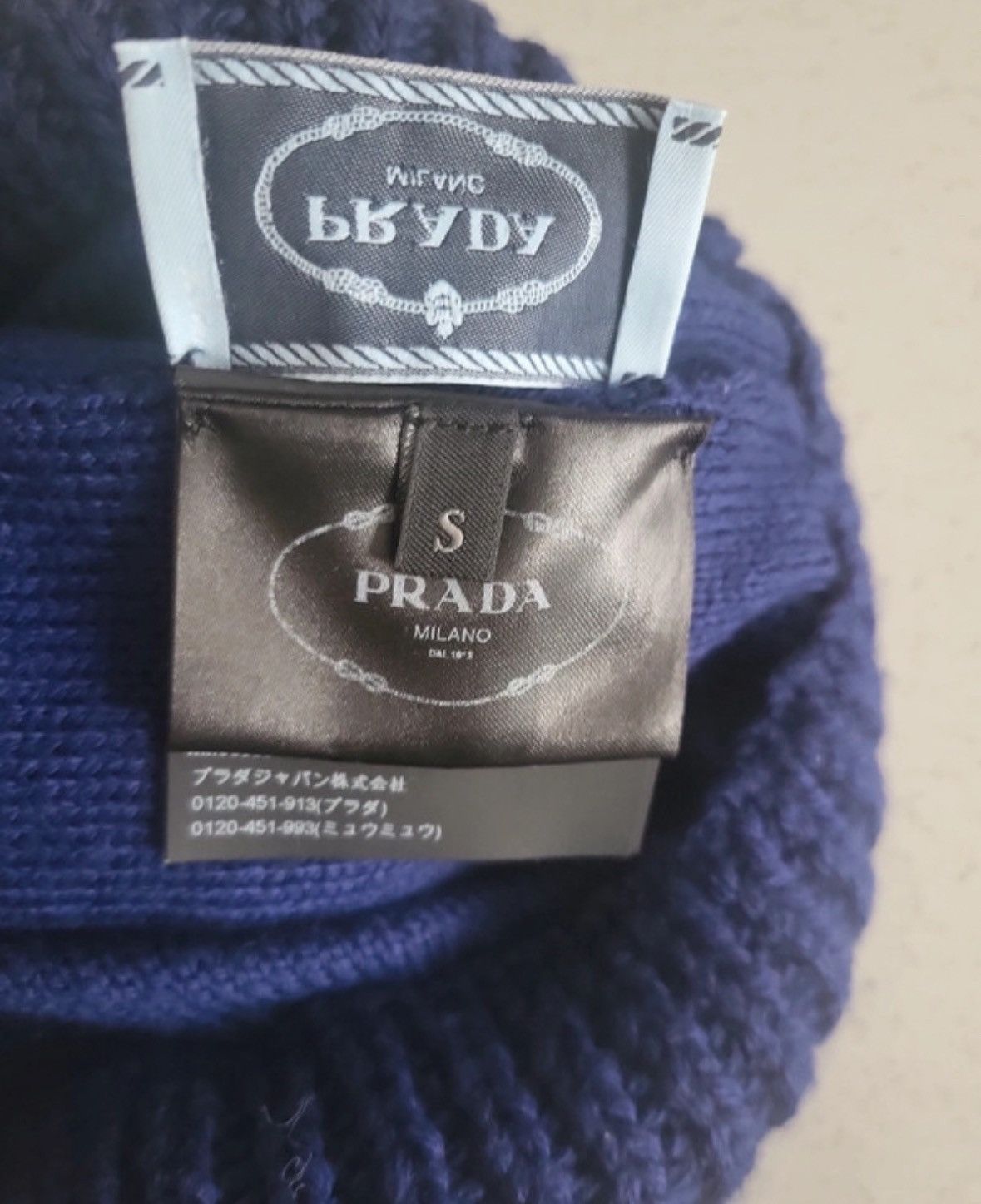 Prada Prada knit Beanie Hat big logo Size ONE SIZE - 4 Thumbnail