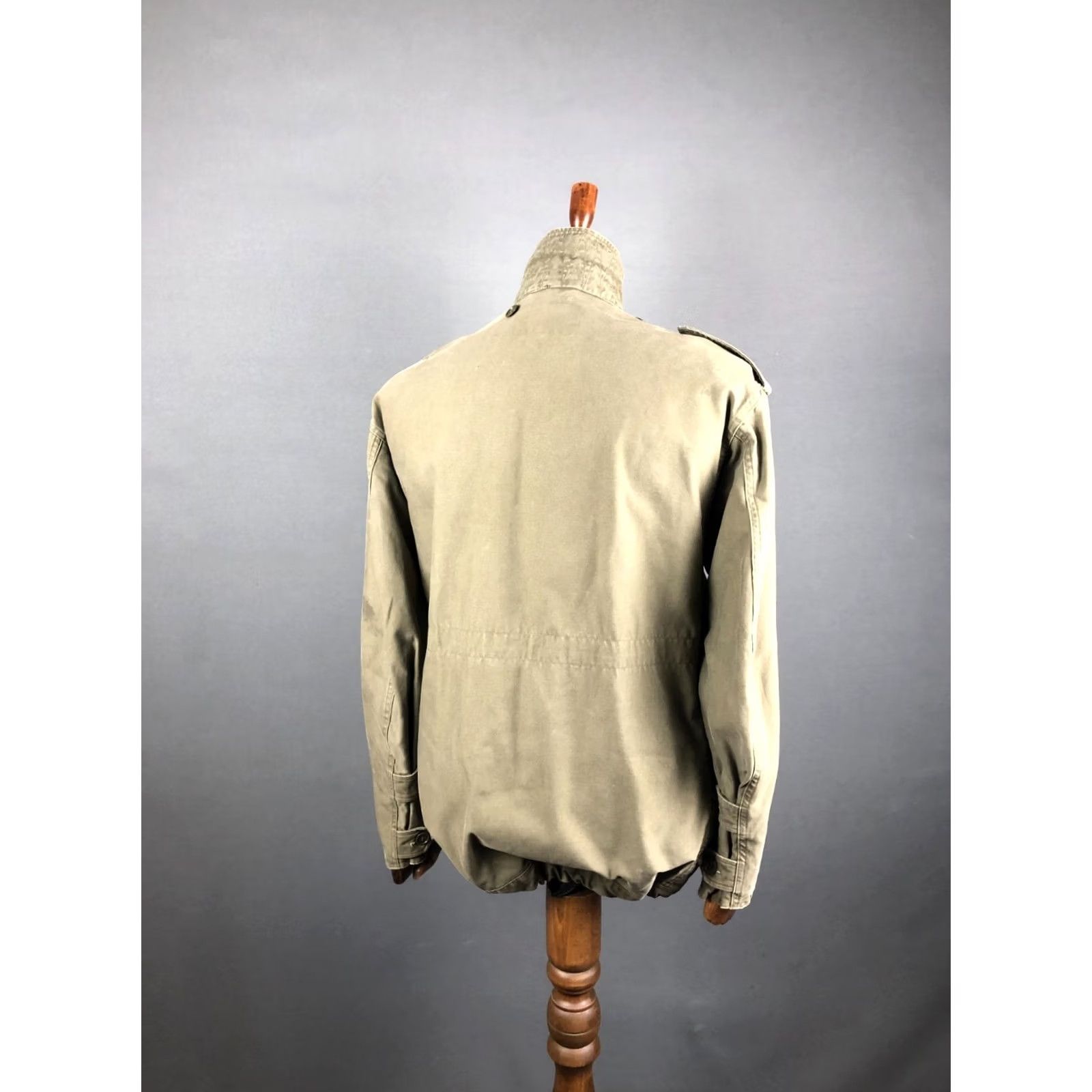 Olive Vintage Navy Military Jacket S Olive Green Cotton Front Pockets Epaulettes Mens Size S/M Vintage Military Jacket Size US S / EU 44-46 / 1 - 3 Thumbnail