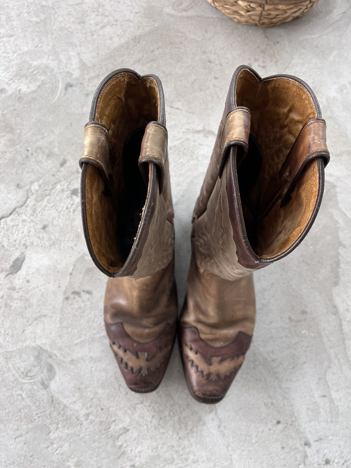 Cowboy Equipment Vintage Sancho Leather Western Cowboy Boots Rare AvantGarde Size US 8 / EU 41 - 17 Thumbnail
