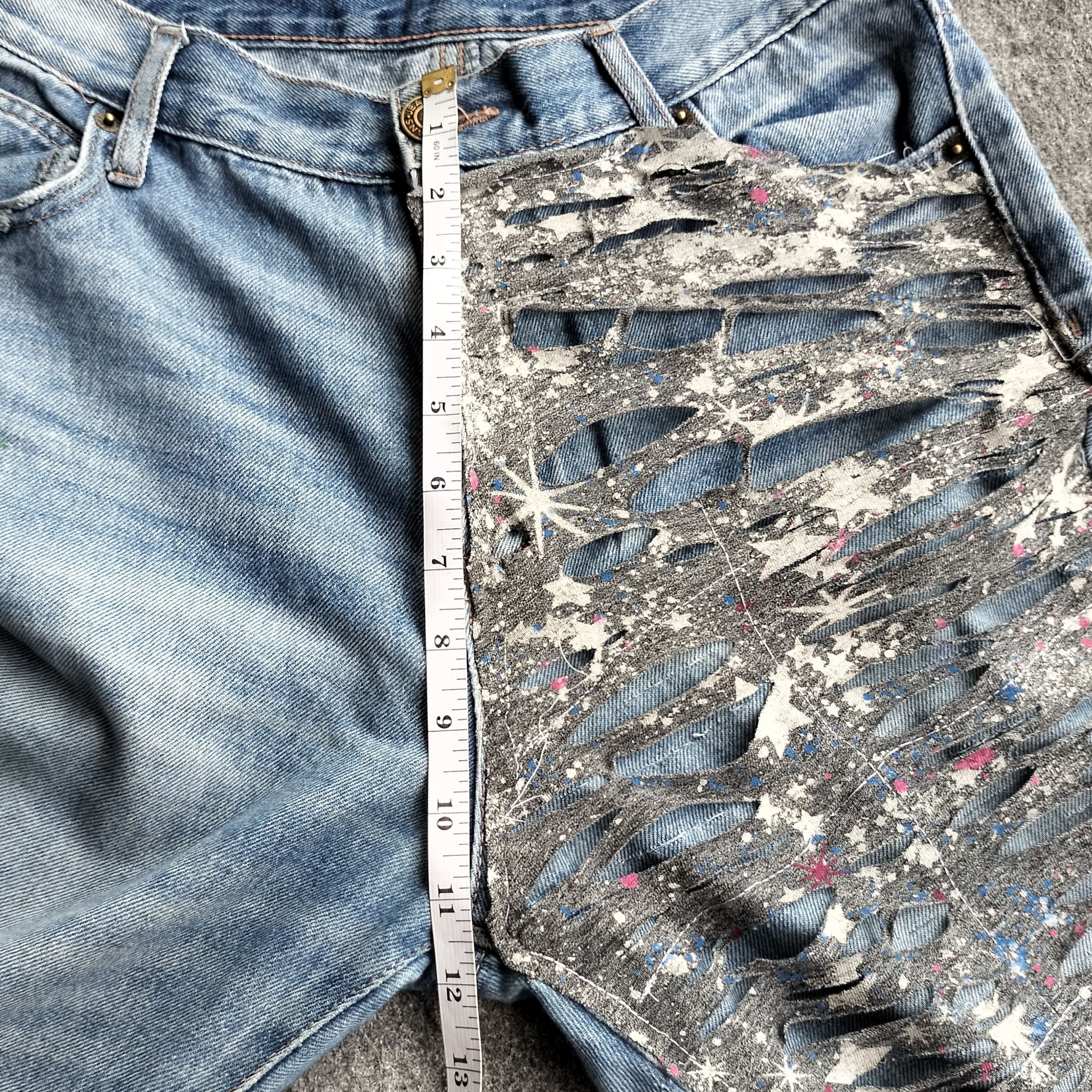 Kapital GRL skil patch destroyed double layered flare jeans Size US 30 / EU 46 - 14 Thumbnail