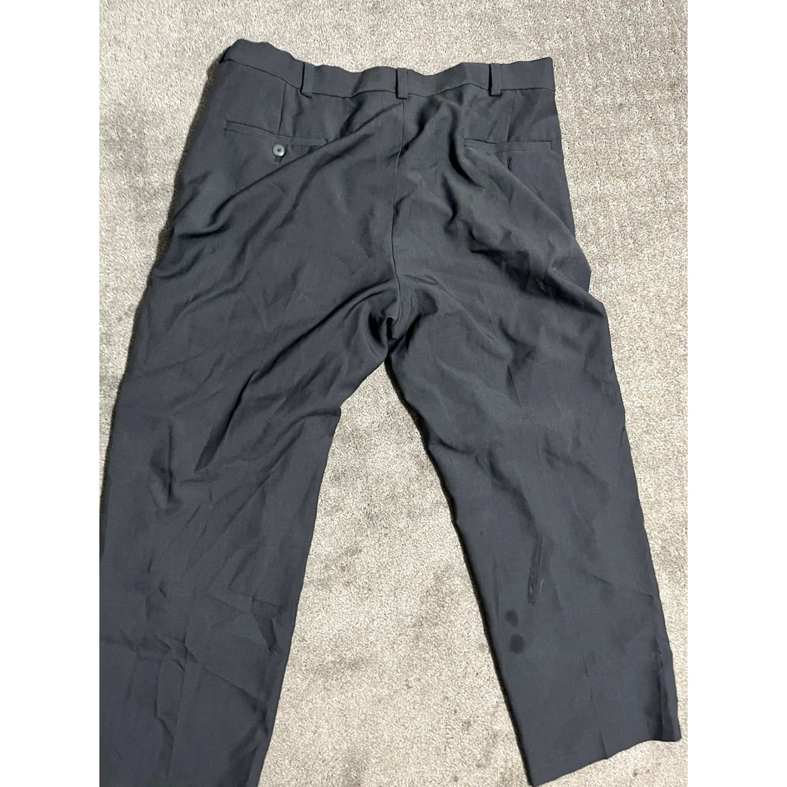 Haggar Haggar Gray Solid Polyester Flat Front Mens Dress Pants 40x29 Pants Regular Gray 40 Inseam 29 In Mens Dress Pants Haggar Size US 40 / EU 56 - 3 Thumbnail