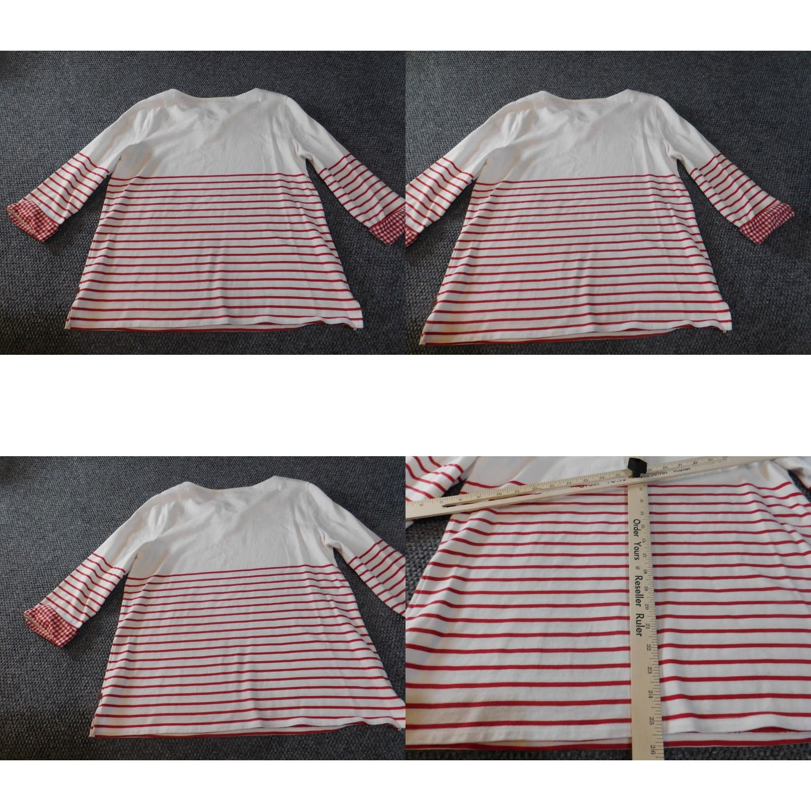 Talbots Talbots Womens Sweater L Red Plaid Knit Crew Neck Pullover Casual Regular Cotton Button Open Vintage: No Size L / US 10 / IT 46 - 8 Thumbnail