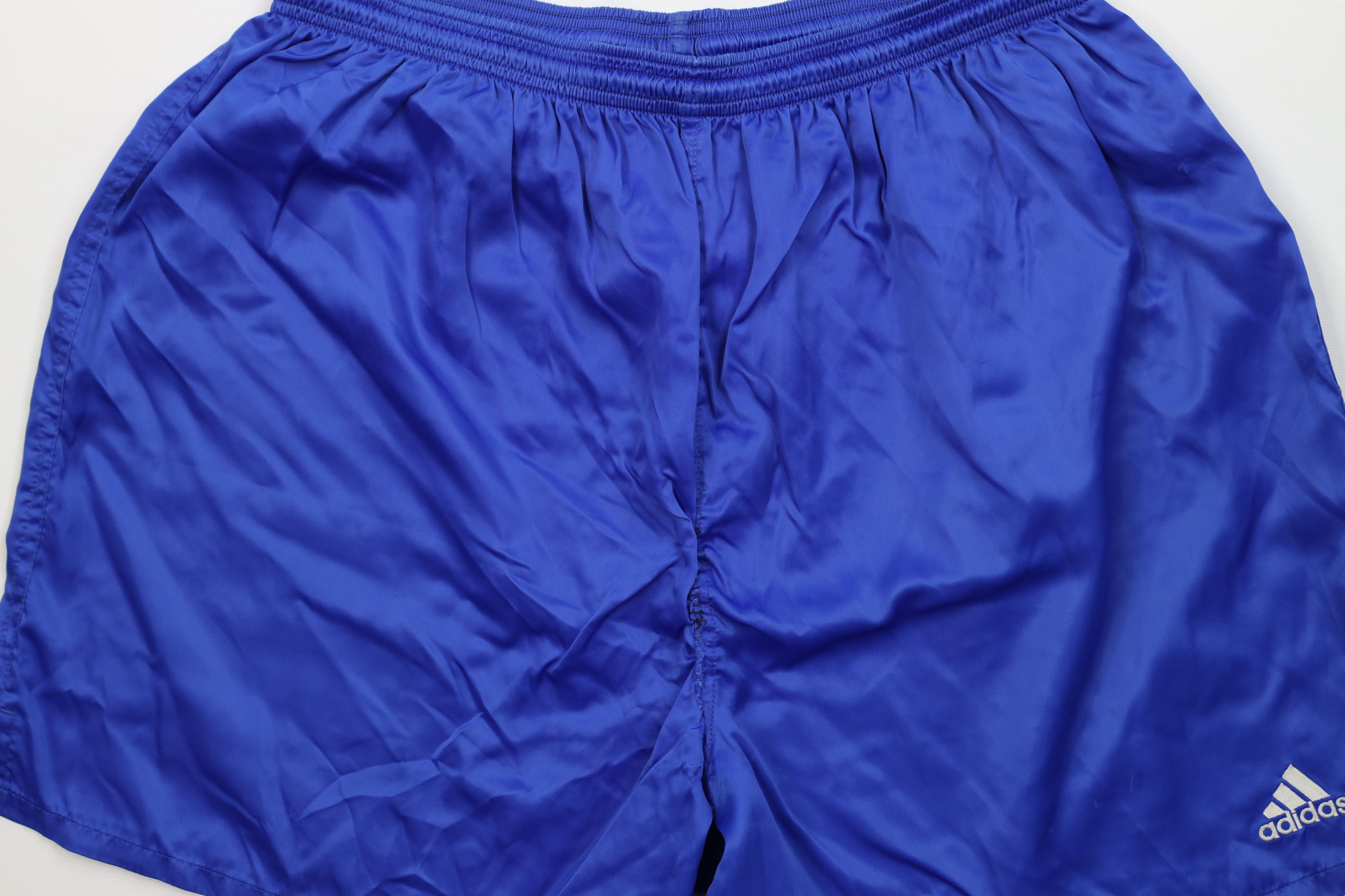 Adidas Vintage 90s Adidas Nylon Running Soccer Shorts Royal Blue Size US 36 / EU 52 - 3 Thumbnail