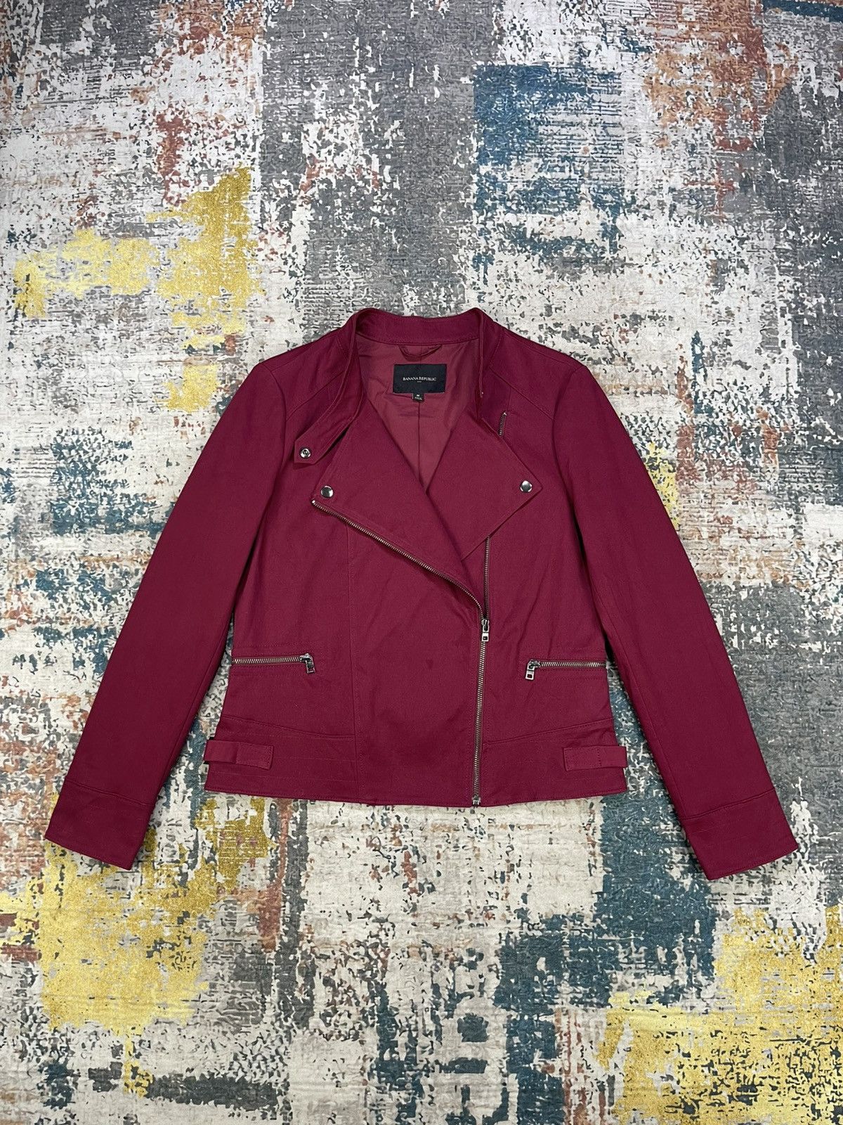 Banana Republic Red Garnet Factory Moto Jacket