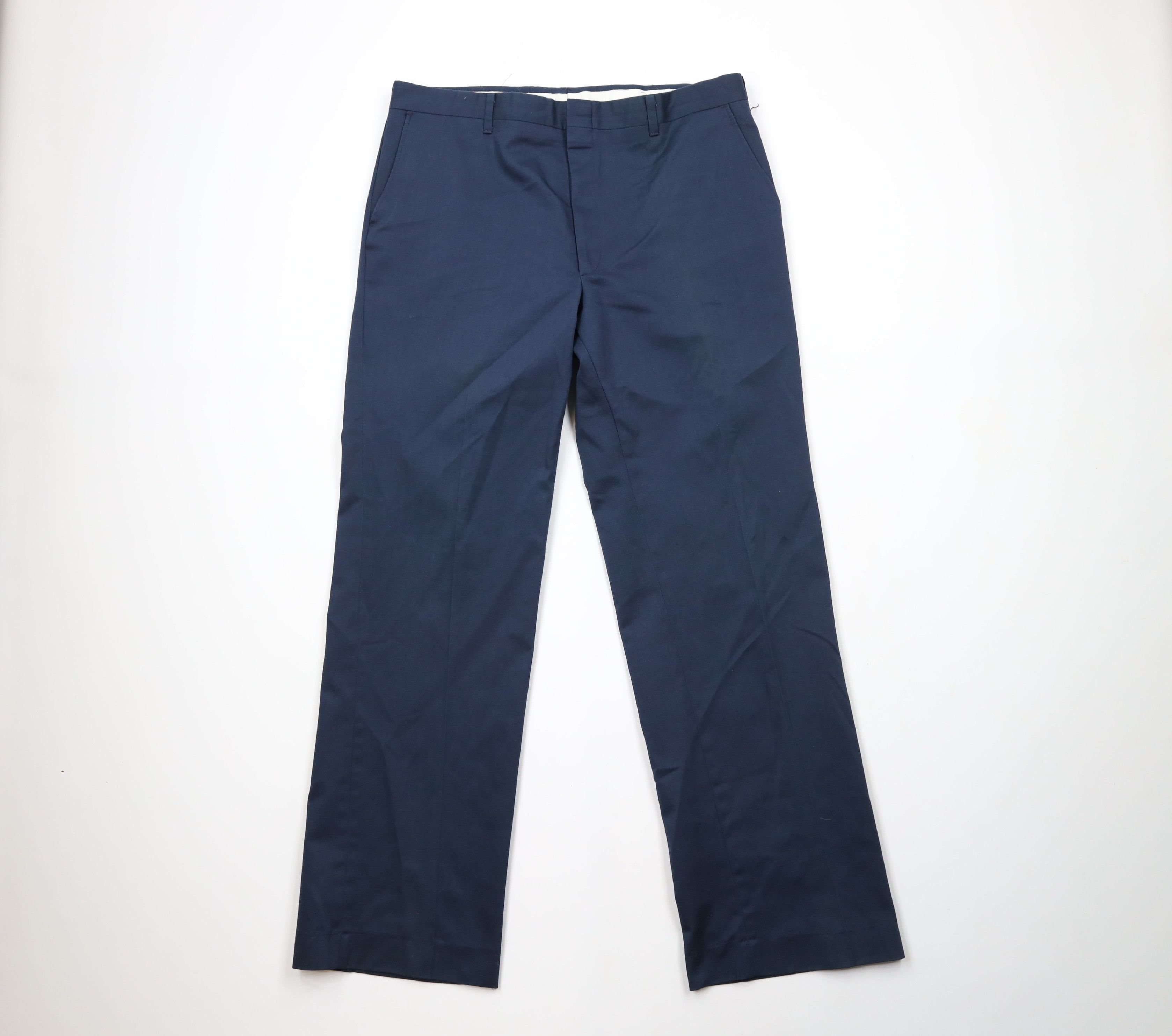 Vintage Vintage 70s Streetwear Flared Wide Leg Chino Pants Blue USA Size US 36 / EU 52 - 1 Thumbnail