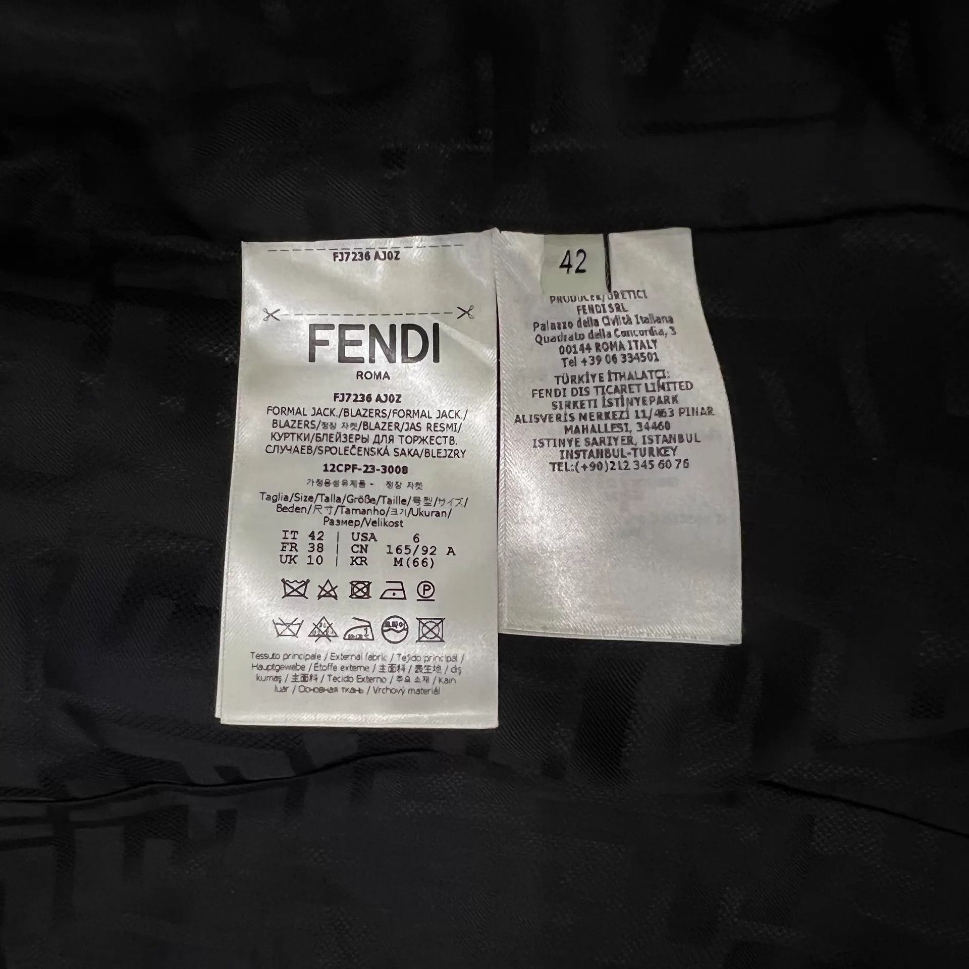 Fendi Fendi FF Monogram Silk Blazer 42 EU Size M / US 6-8 / IT 42-44 - 6 Thumbnail