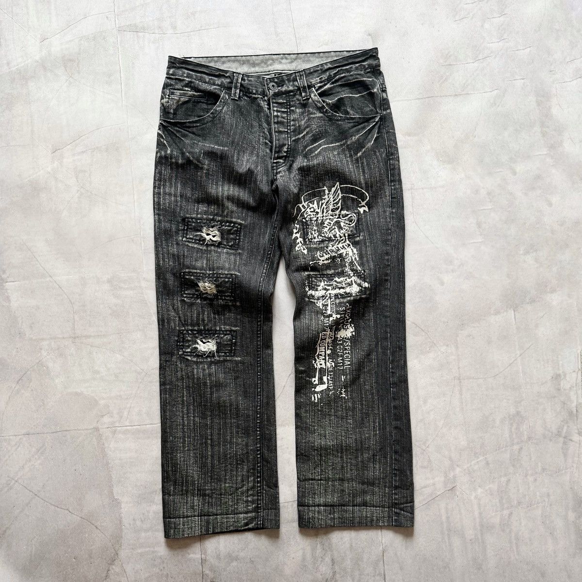 Hysteric Glamour Vintage Distressed Faded Jeans Hysteric Glamour Vibe Y2K Size US 34 / EU 50 - 1 Thumbnail