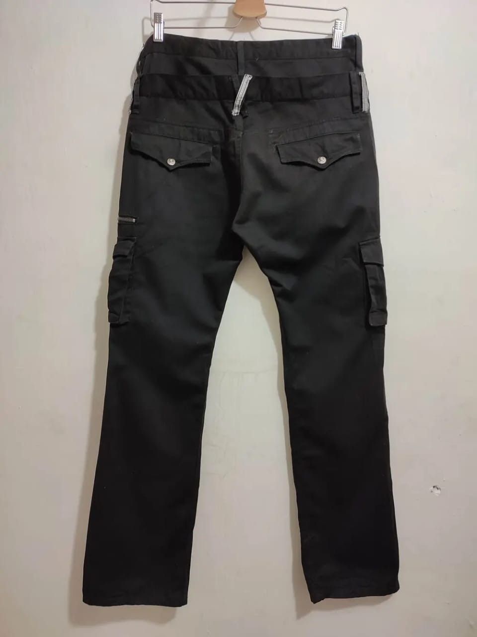 Japanese Brand Doublefocus double Waist Cargo Skull Button Punk Pants Size US 33 - 12 Thumbnail
