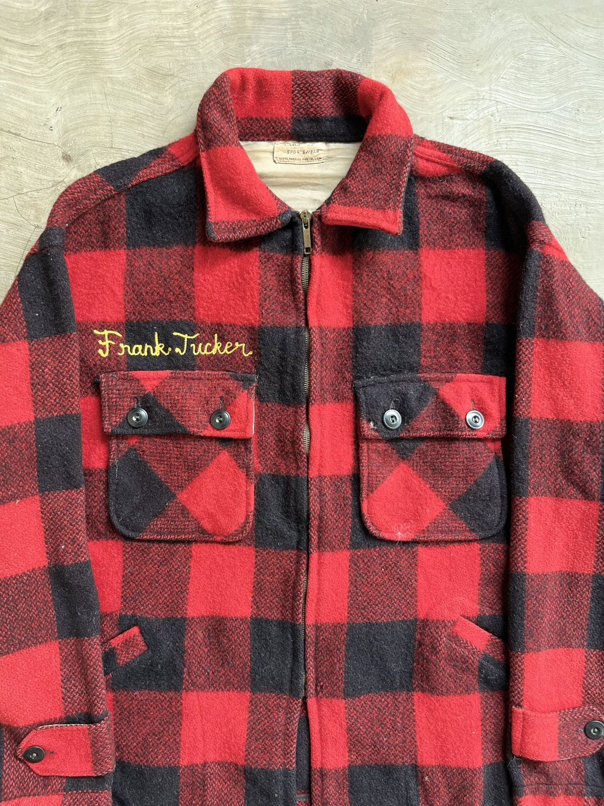 Vintage Vintage 50’s mackinaw buffalo plaid wool zip jacket Size US XL / EU 56 / 4 - 3 Thumbnail
