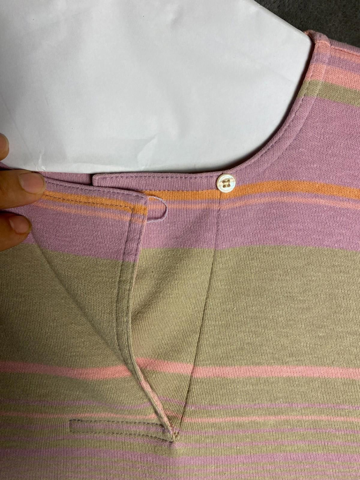 Designer Vintage ACTIII Pink/Grey/Orange Striped SS T-Shirt (B11) Size M / US 6-8 / IT 42-44 - 6 Thumbnail