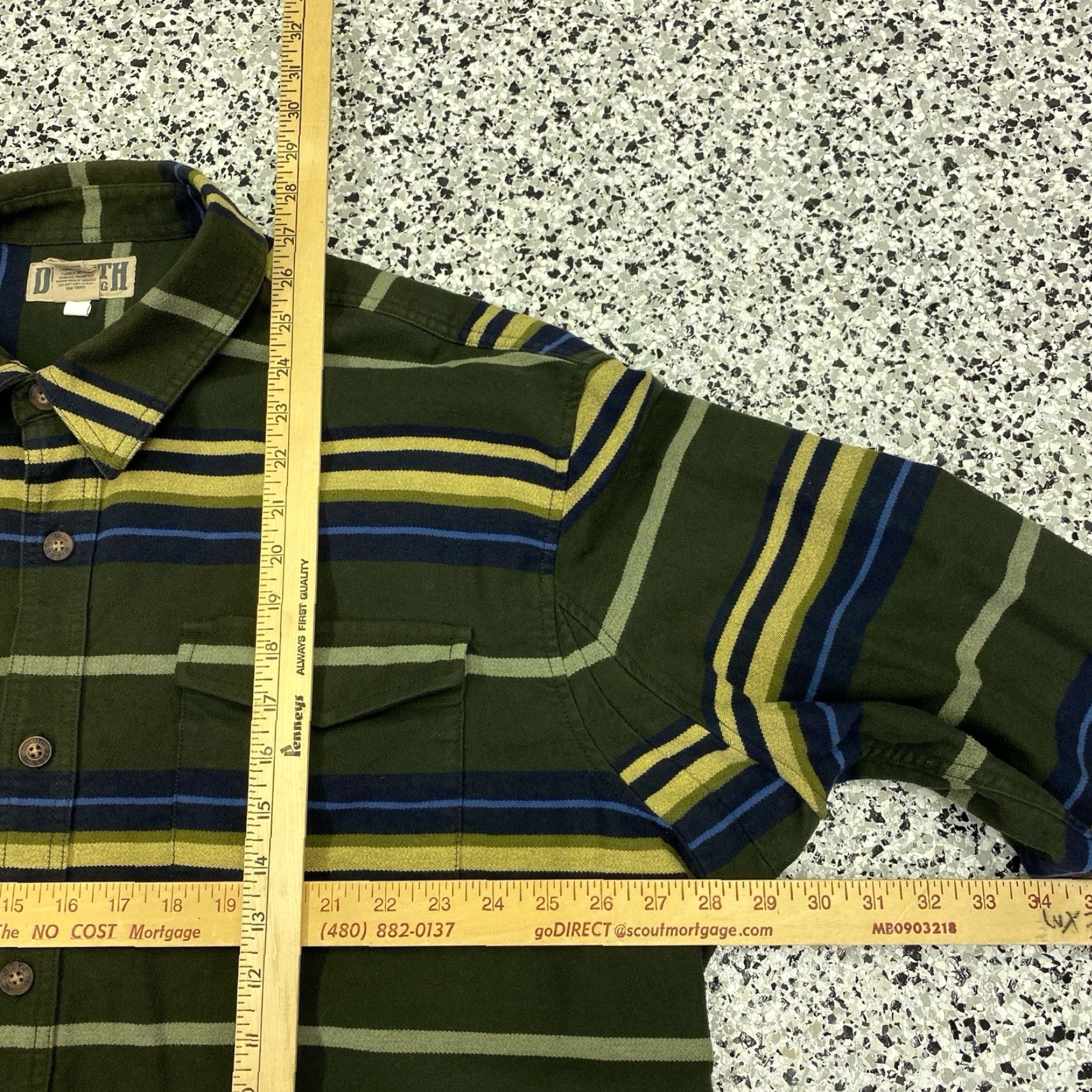 CO Duluth Trading Co Shirt Jacket Womens 2XL Green Flannel Shacket Yellow Pockets Size XXL / US 16-18 / IT 52-54 - 4 Thumbnail