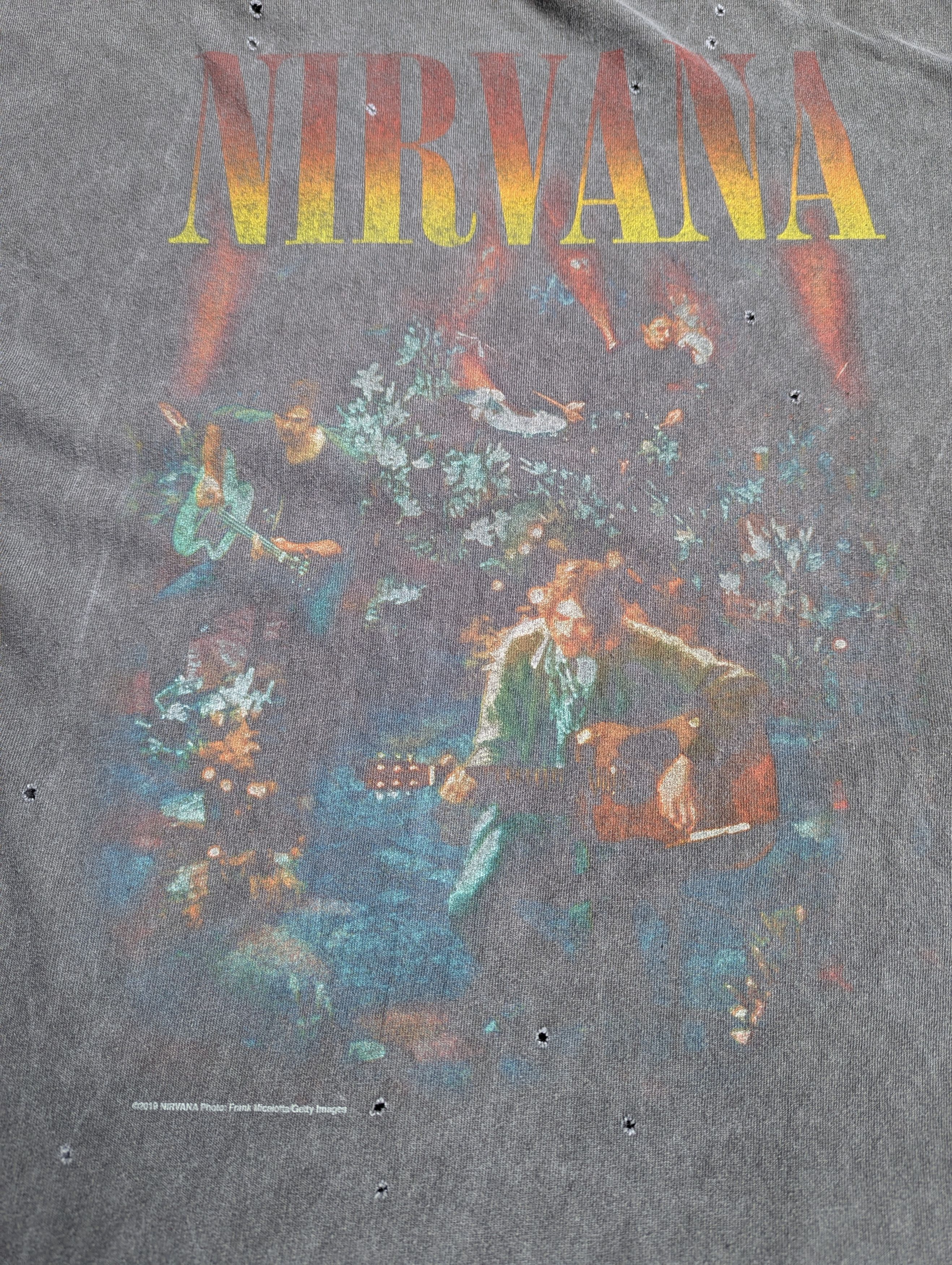 Band Tees Distressed Thrashed Nirvana MTV Unplugged Tshirt Size US XXL / EU 58 / 5 - 7 Thumbnail