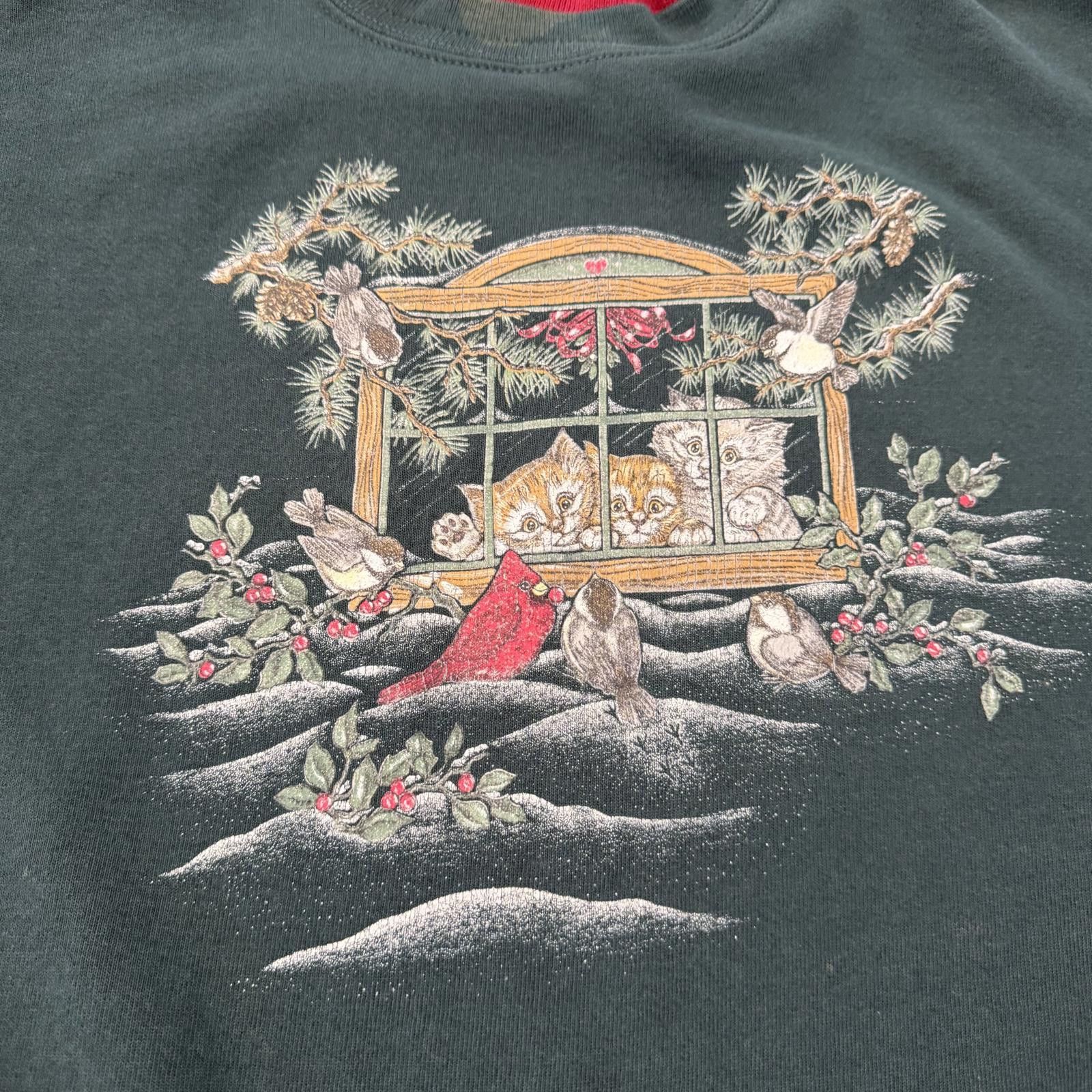 Other Vintage 90s Cats Nature Art Crewneck Sweater XL Kittens Size US XL / EU 56 / 4 - 2 Thumbnail