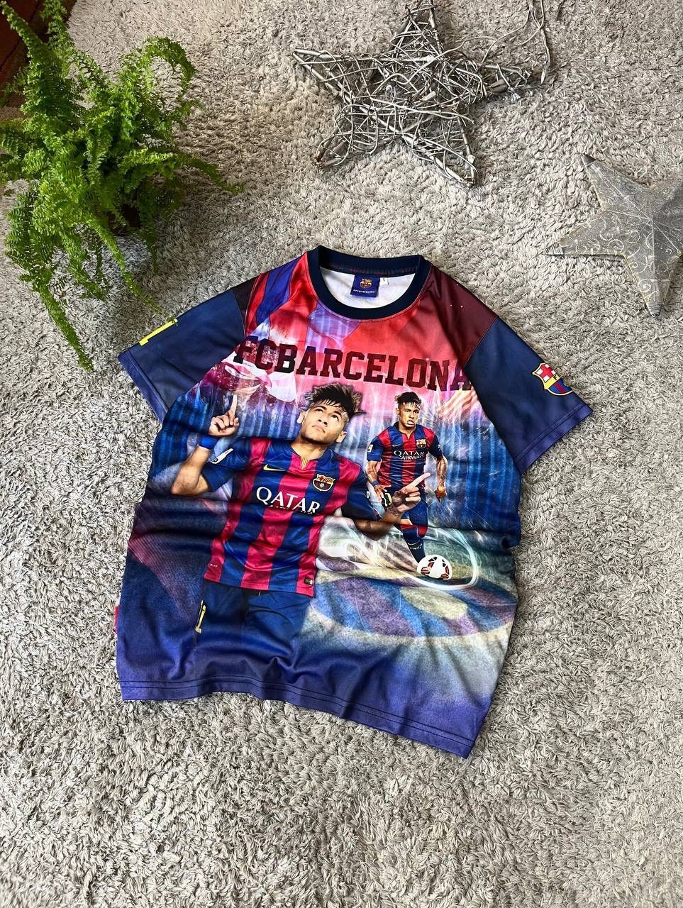 Vintage Barcelona F.C. T-Shirt Neymar Jr 11 Big Logo Rare Y2k Size US M / EU 48-50 / 2 - 2 Thumbnail