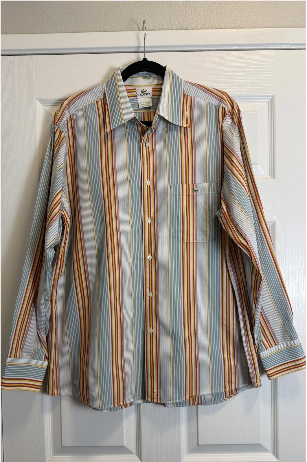 Lacoste Vintage Lacoste France Striped Button-Up Shirt 44 F5315 Fran Size US M / EU 48-50 / 2 - 7 Thumbnail