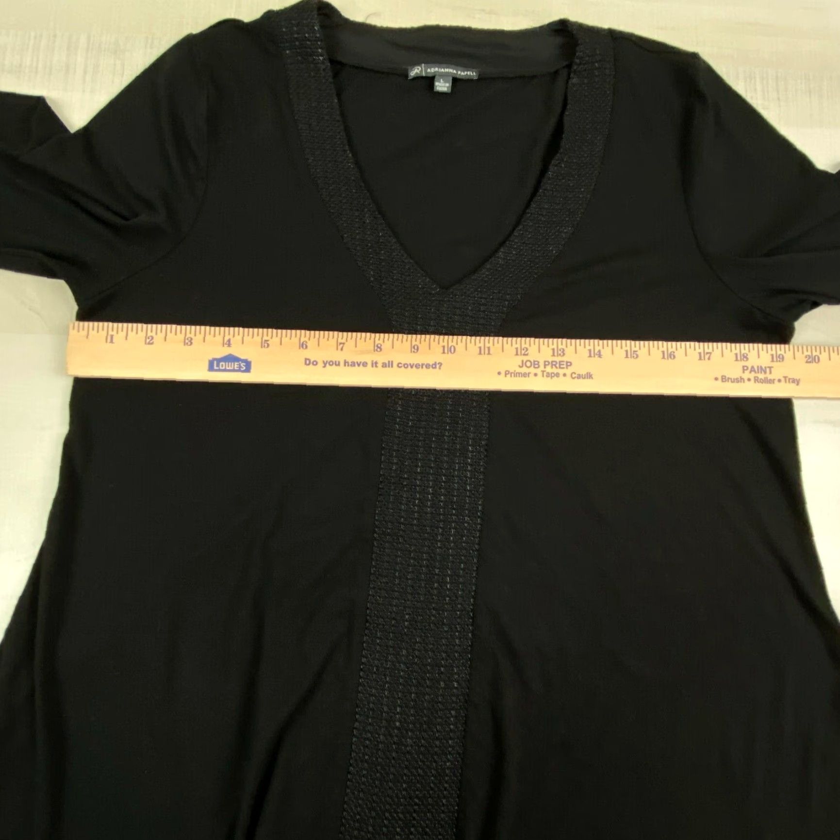 Adrianna Papell Adrianna Papell Womens Black 3/4 Sleeve Blouse Top Large Size L / US 10 / IT 46 - 5 Thumbnail