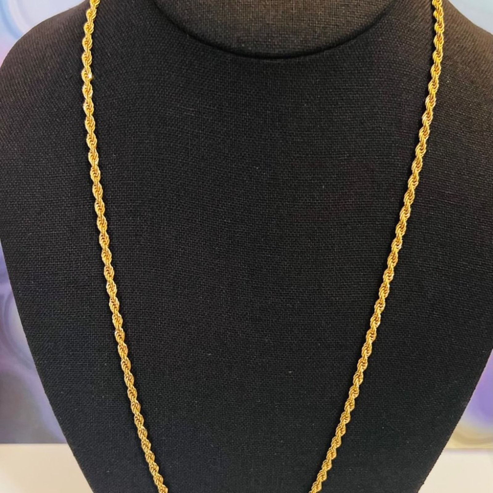 Monet Vintage - Signed - Monet - Gold tone Twist Rope Necklace Size ONE SIZE - 2 Thumbnail