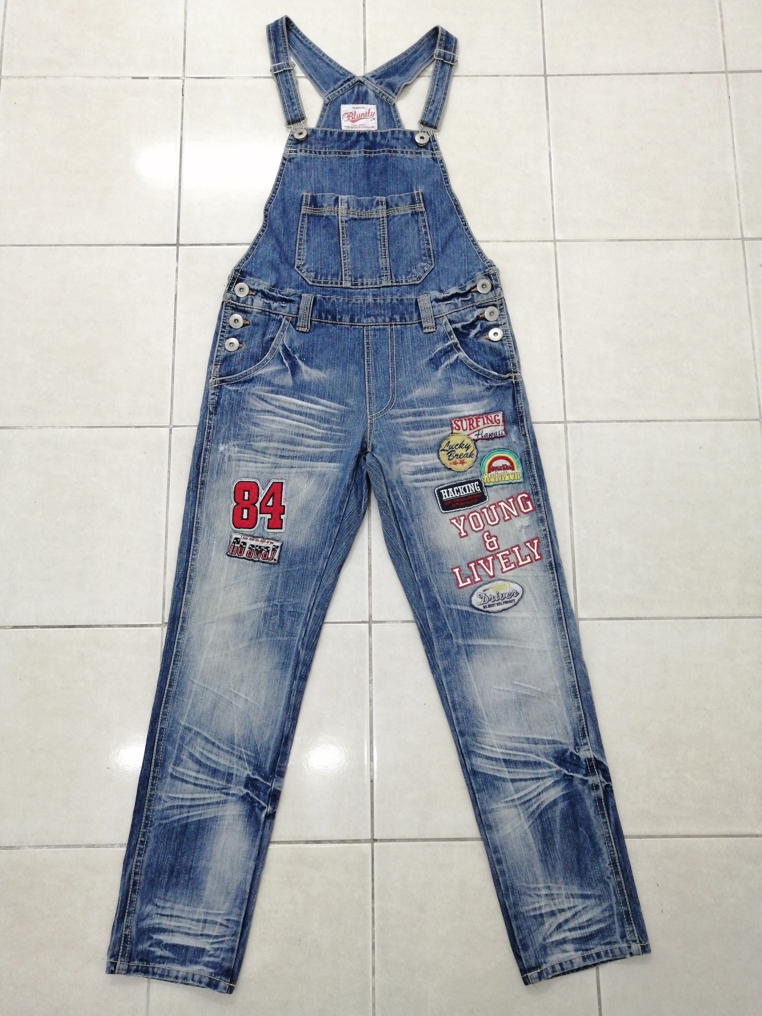 Japanese Brand Bluntly Japanese Overall Patch Denim Size US 33 - 1 Thumbnail