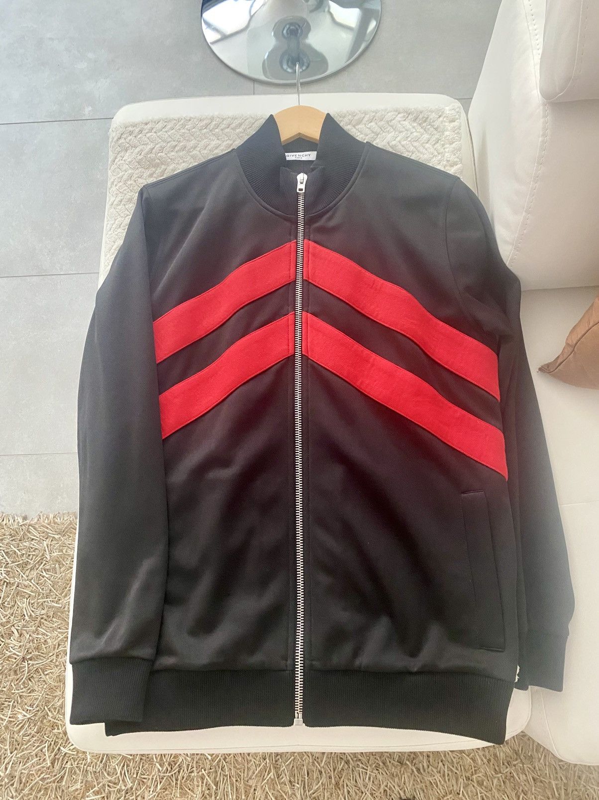 Givenchy Mint Givenchy black zip up sweatshirt track jacket red lines Size US S / EU 44-46 / 1 - 2 Thumbnail