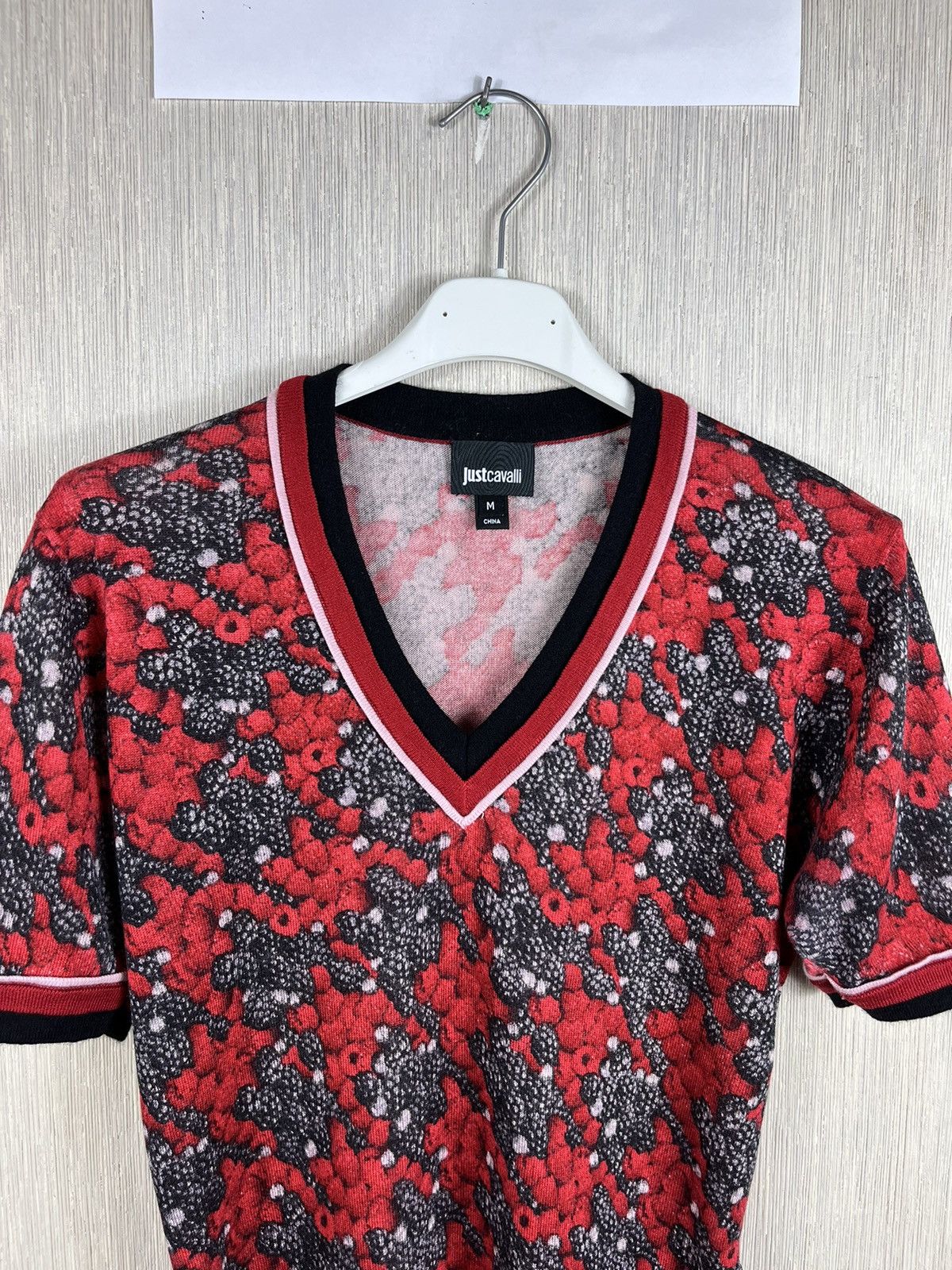 Designer × Just Cavalli Just Cavalli silk cashmere full print v-neck sweater luxury Size M / US 6-8 / IT 42-44 - 5 Thumbnail