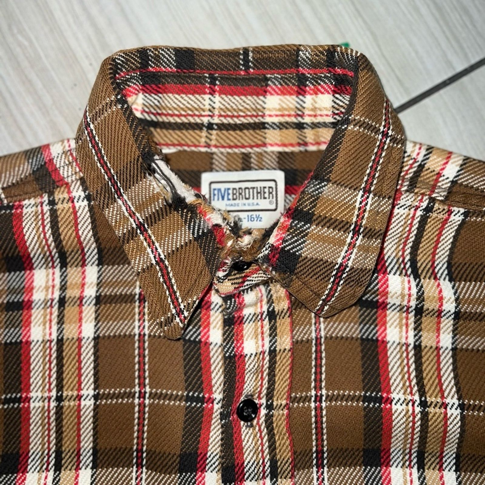 FiveBrother Five Brother 100% Cotton Distressed Button-Up Shirt Size US L / EU 52-54 / 3 - 3 Thumbnail