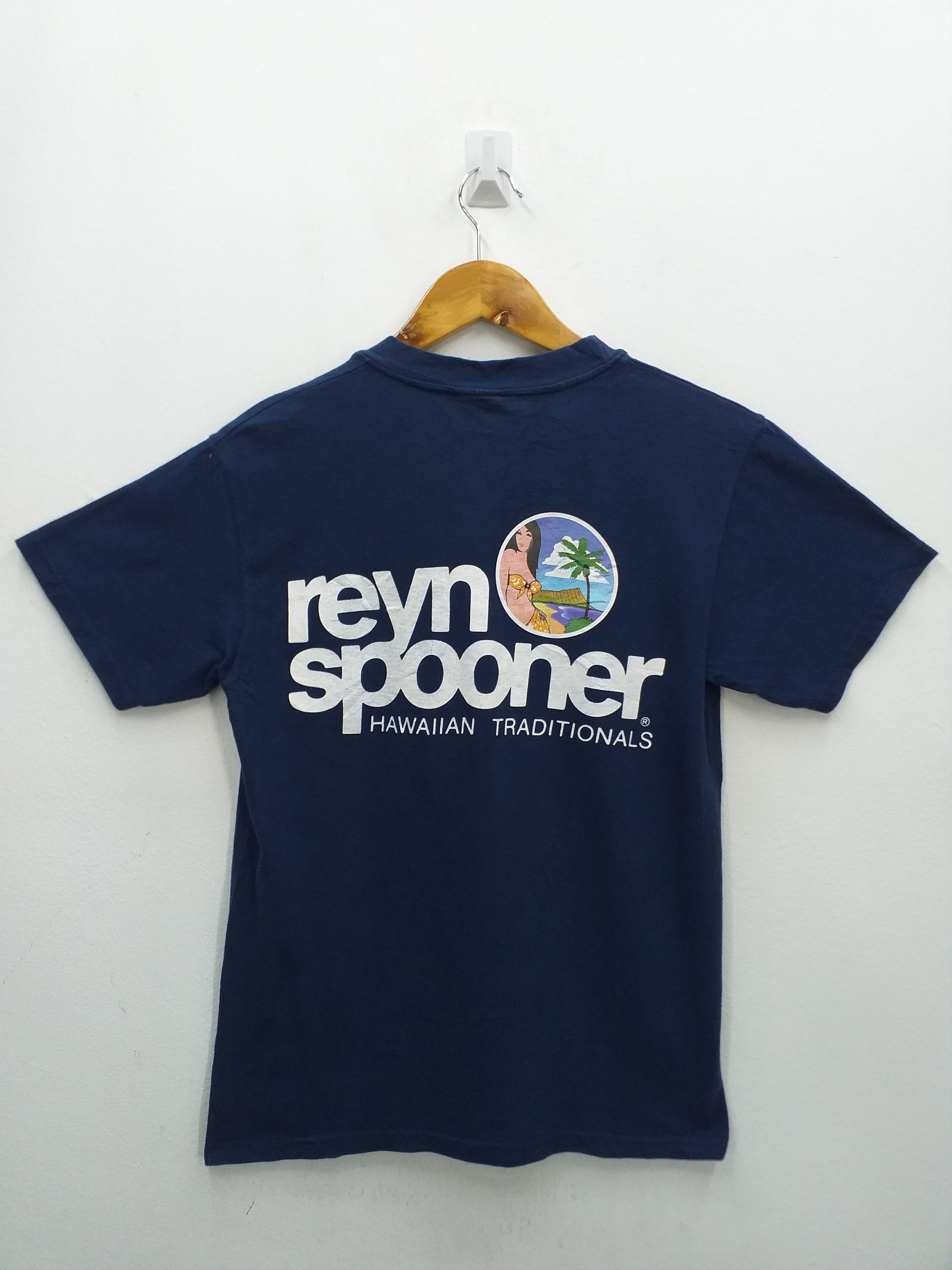 image of Made In USA x Vintage Reyn Spooner Usa Hawaiian Traditiona Small Tee C038 in Blue, Men's