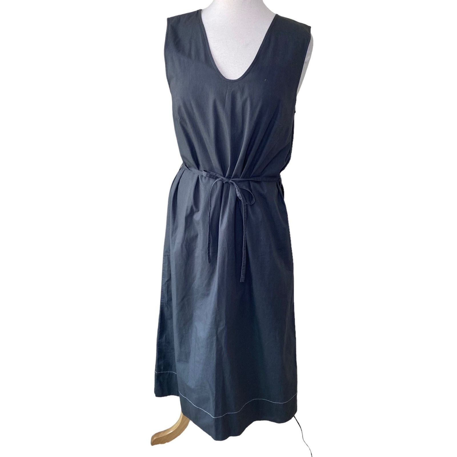 Kowtow KOWTOW Belted Scoop Neck Sleeveless Maxi Dress Gray Medium Size M / US 6-8 / IT 42-44 - 1 Thumbnail