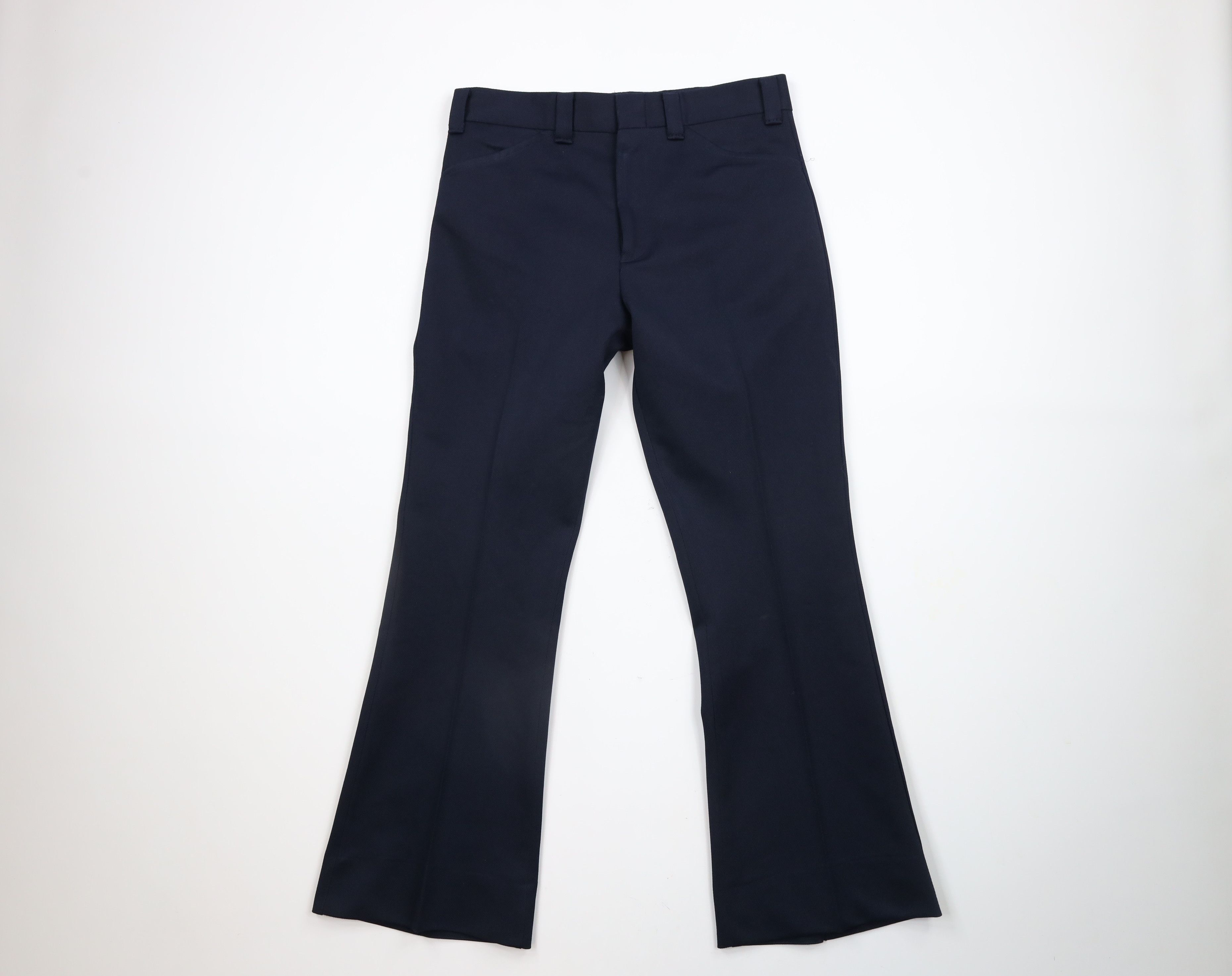 Levi's × Vintage Vintage 70s Levis Bell Bottoms Chino Pants Navy Blue USA Size US 32 / EU 48 - 1 Thumbnail