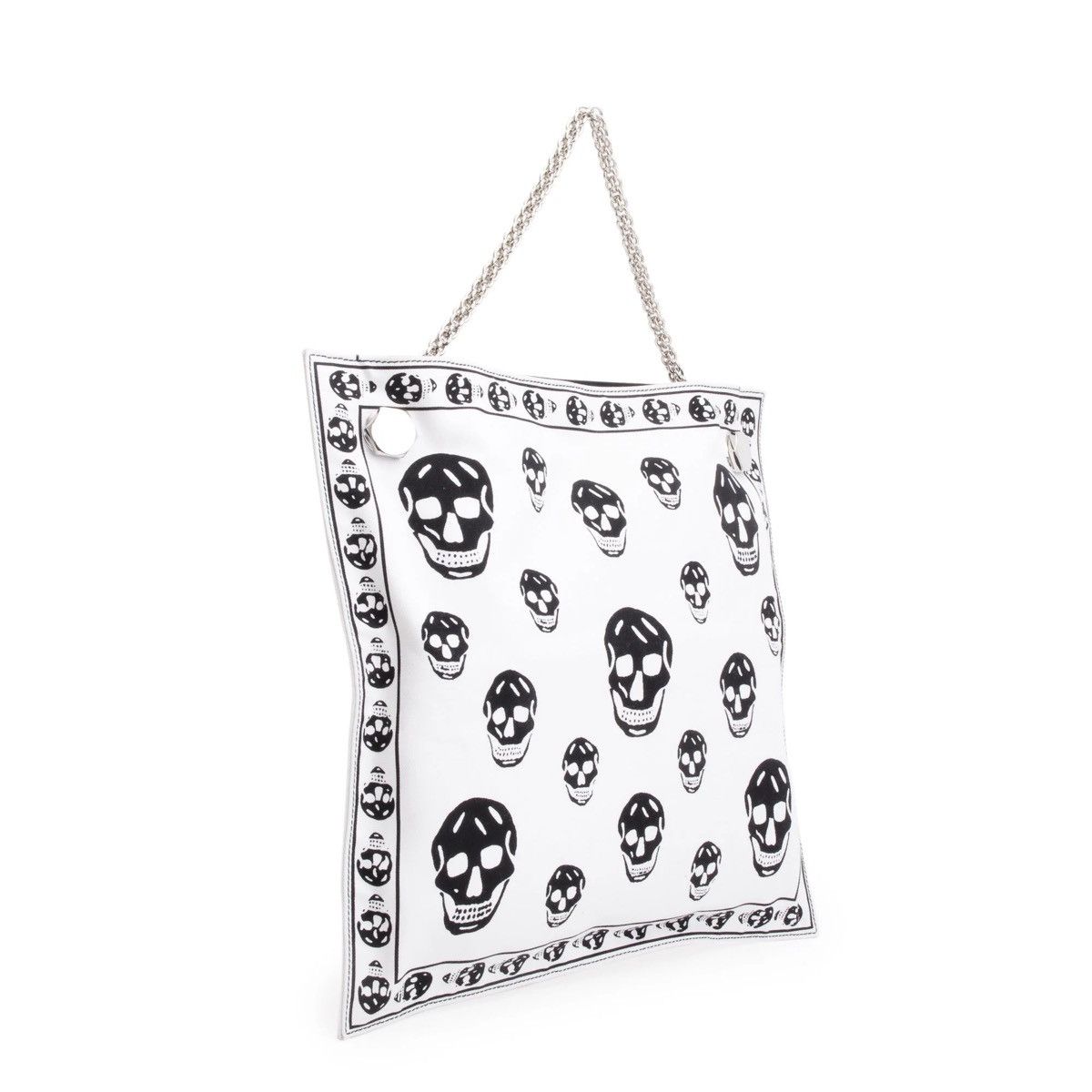 Alexander McQueen Alexander McQueen White/Black Skull Canvas Tote Bag Size ONE SIZE - 3 Thumbnail