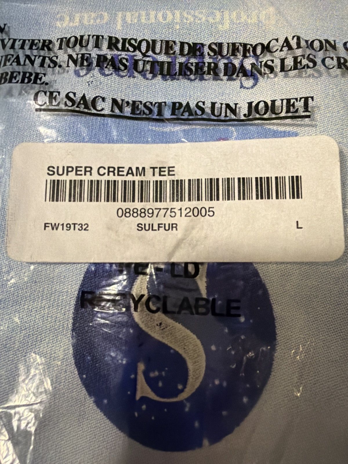 Supreme Supreme Super Cream Tee FW19 Size US L / EU 52-54 / 3 - 4 Thumbnail