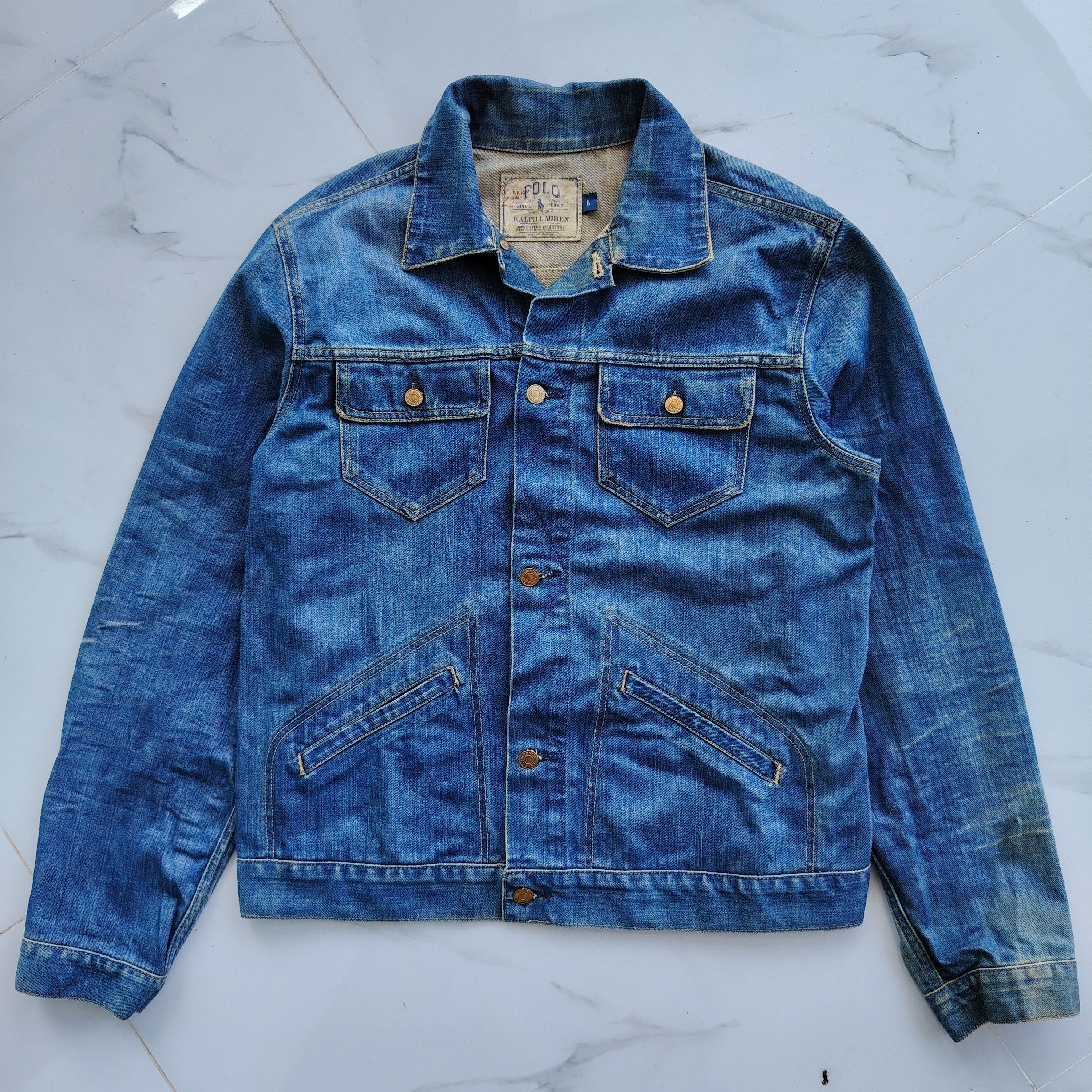Polo Ralph Lauren Polo Ralph Lauren RL Blue Denim Jeans Jacket Classic Size US L / EU 52-54 / 3 - 1 Thumbnail
