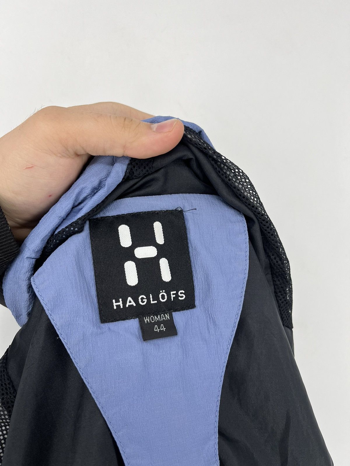 Haglofs × Vintage Women’s Woman Haglöfs Windbreaker Jacket Blue Nylon Size L Size M / US 6-8 / IT 42-44 - 15 Thumbnail