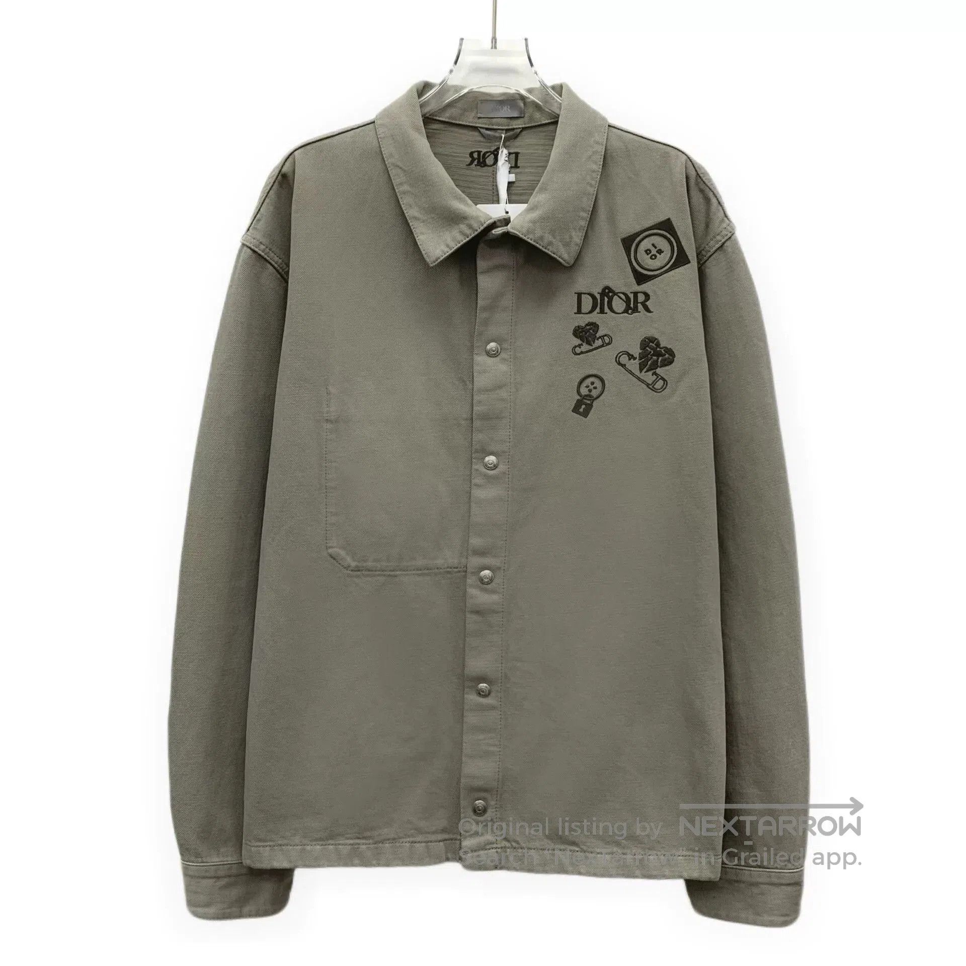 Dior dior gray brown logo embroidered shirt jacket. Size US XL / EU 56 / 4 - 1 Thumbnail