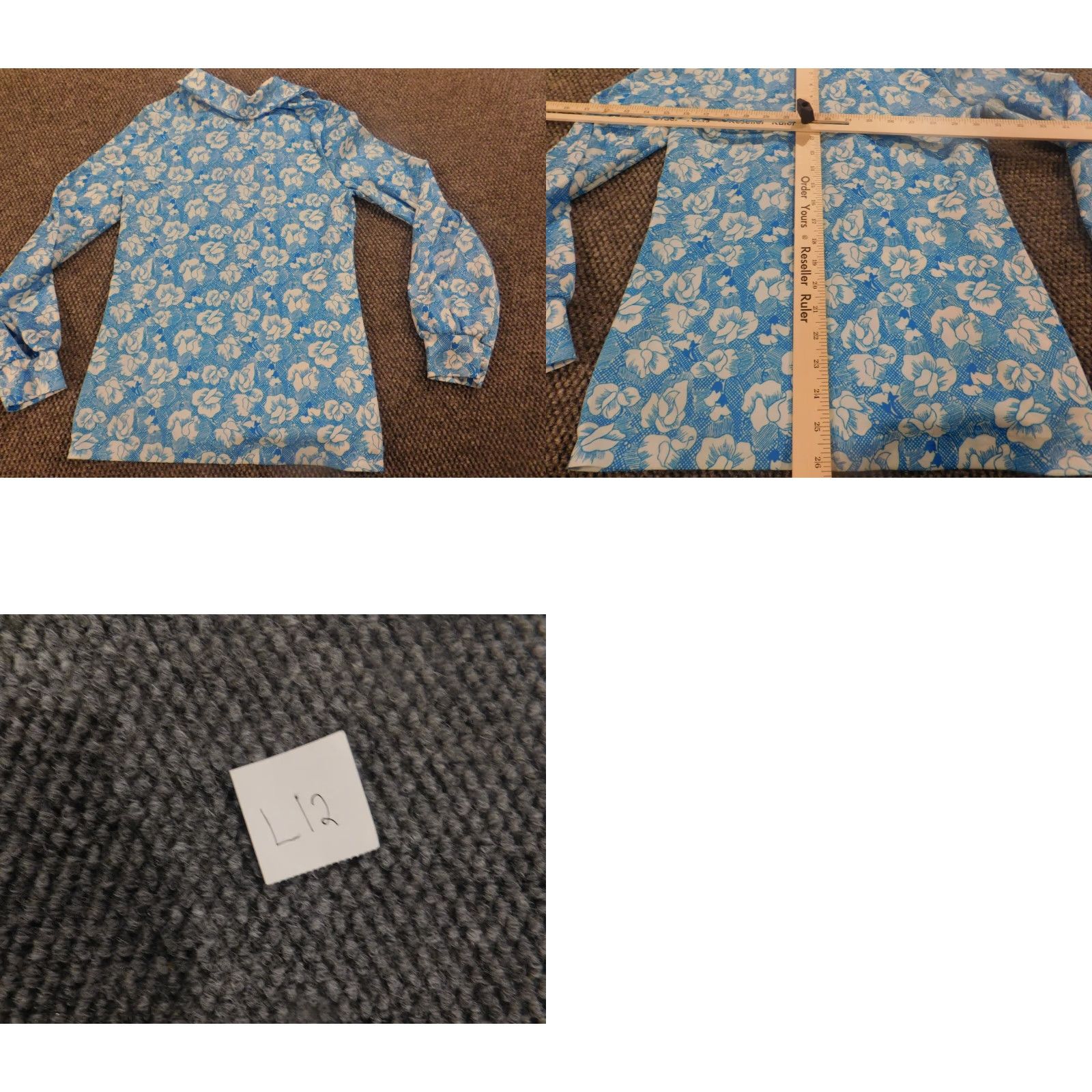 Vintage Aileen Blouse L Womens Blue Floral Long Sleeve Button Down Pullover Casual Rayon Polyester Lightweight Regular Modern Basic Mens? Size L / US 10 / IT 46 - 8 Thumbnail