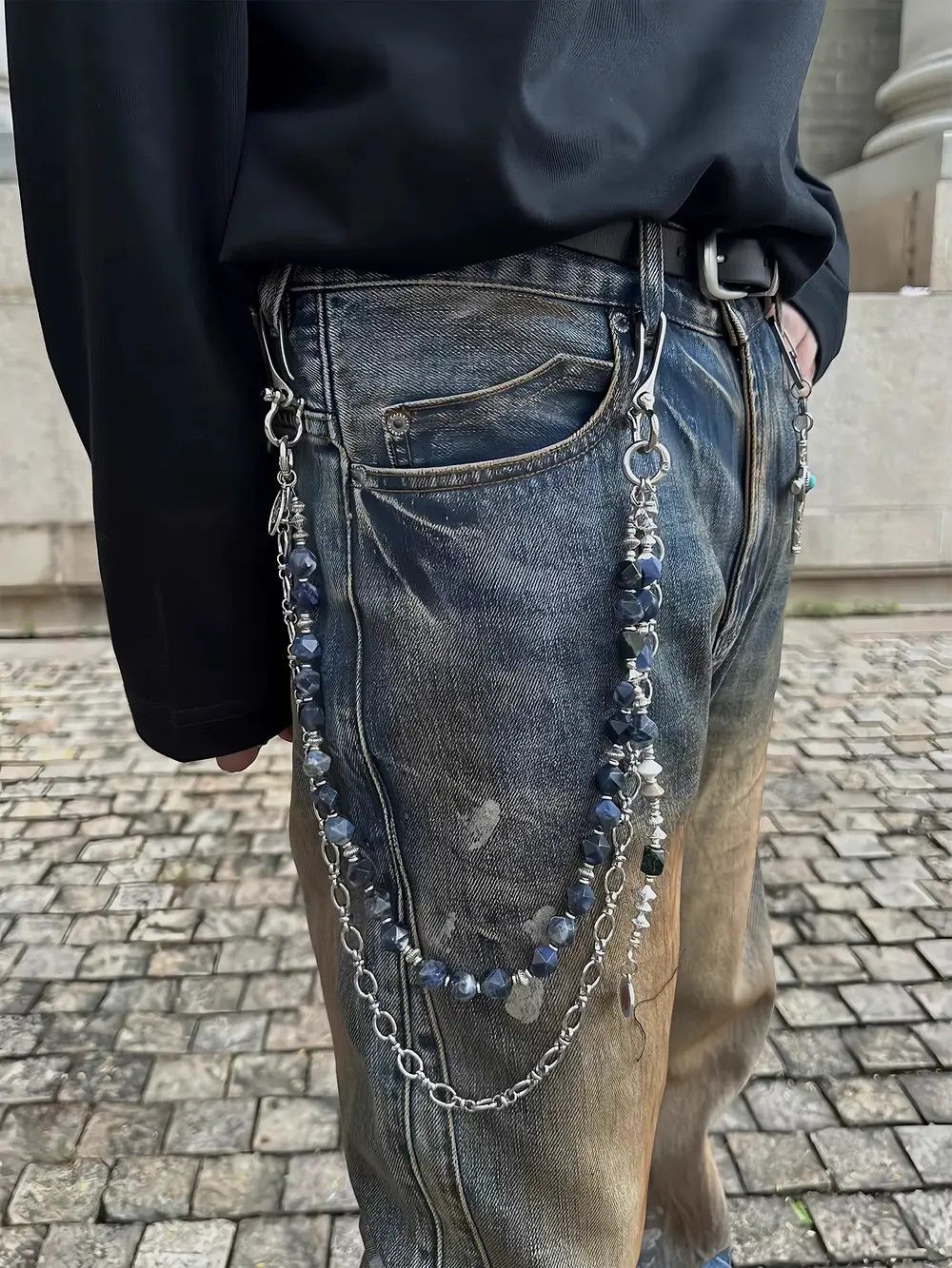 Jewelry 3-in-1 Punk Wallet Chain - Peacock Green Metal Y2K Unisex Size ONE SIZE - 1 Thumbnail