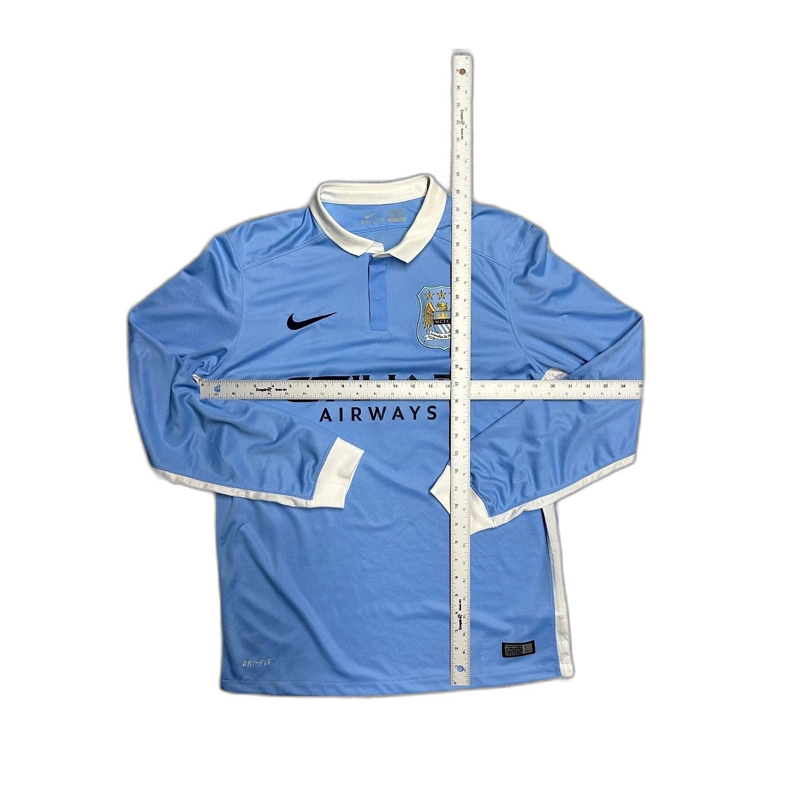Nike Nike Manchester City 2015 Long Sleeve Home Stadium Authetic Size US M / EU 48-50 / 2 - 4 Thumbnail