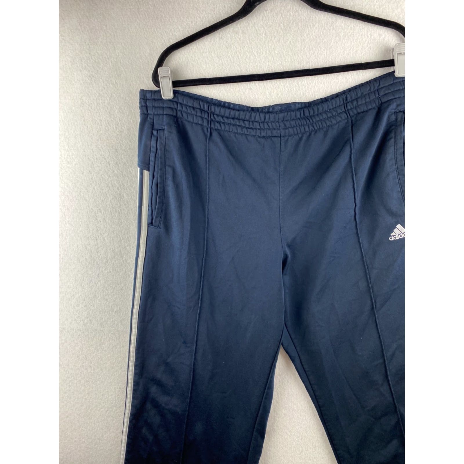 Adidas Adidas Track Pants Mens M Blue Stretch Drawstring Running Dark Wash Gym Shirt? Size US 31 - 7 Thumbnail