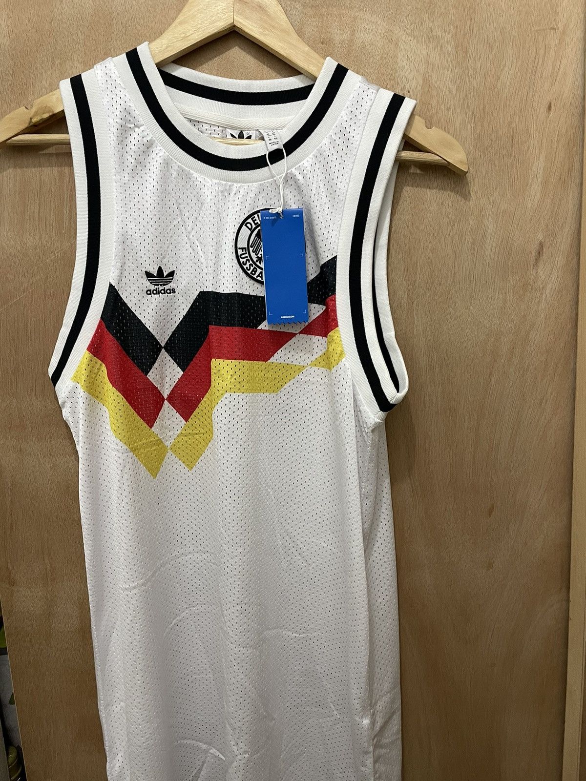 Adidas × Vintage ADIDAS Germany National Soccer Team #10 Tank Dress White Bl Size S / US 4 / IT 40 - 1 Thumbnail