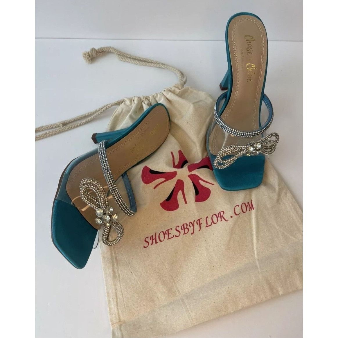 Other CHASE+CHLOE/ Turquoise Bow / Blue / Rhinestone / Embellished Size US 6 / IT 36 - 7 Thumbnail