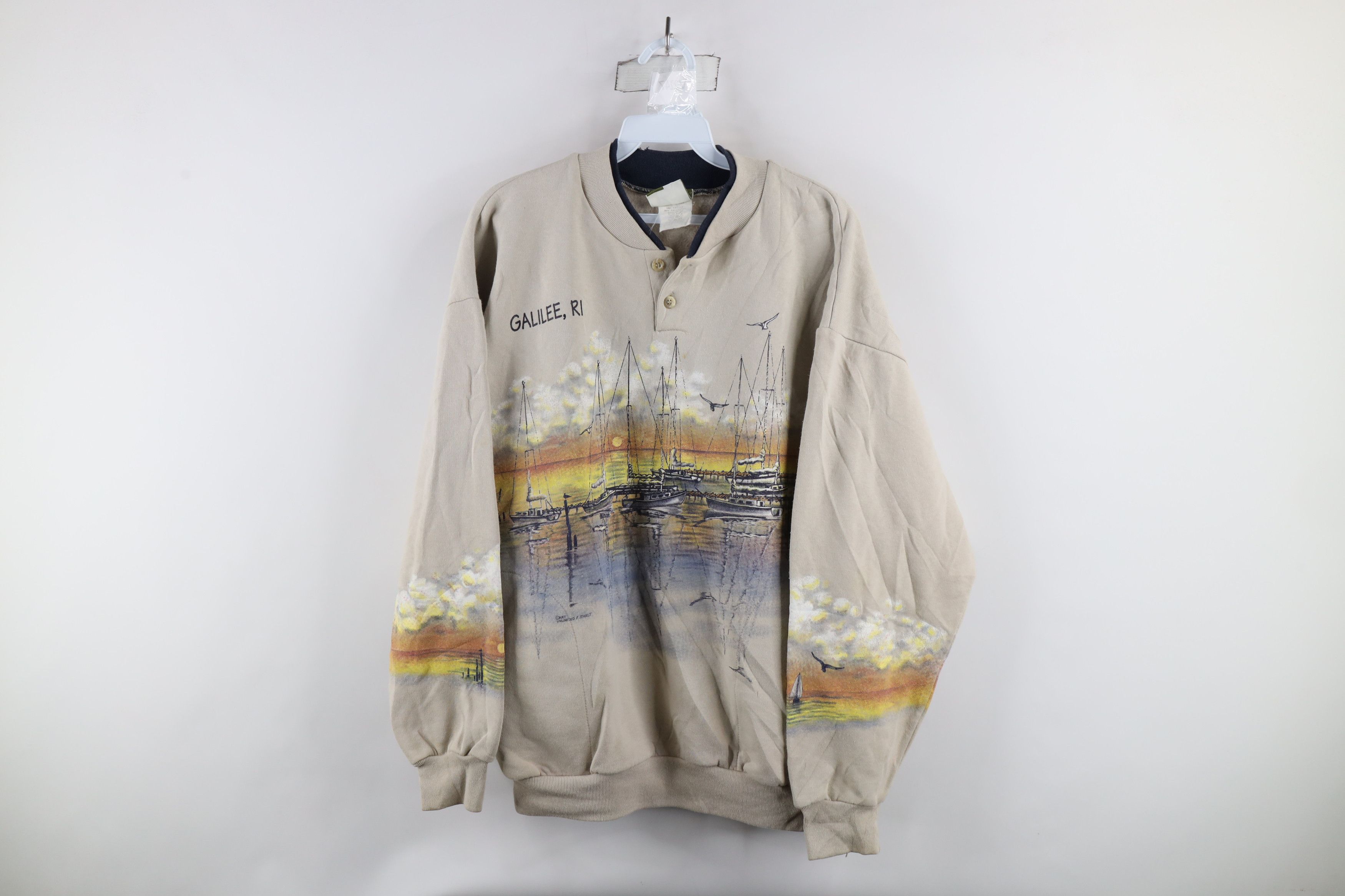 Vintage Vintage 90s Art Unlimited Boat Dock Beach Sweatshirt USA Size US L / EU 52-54 / 3 - 1 Thumbnail