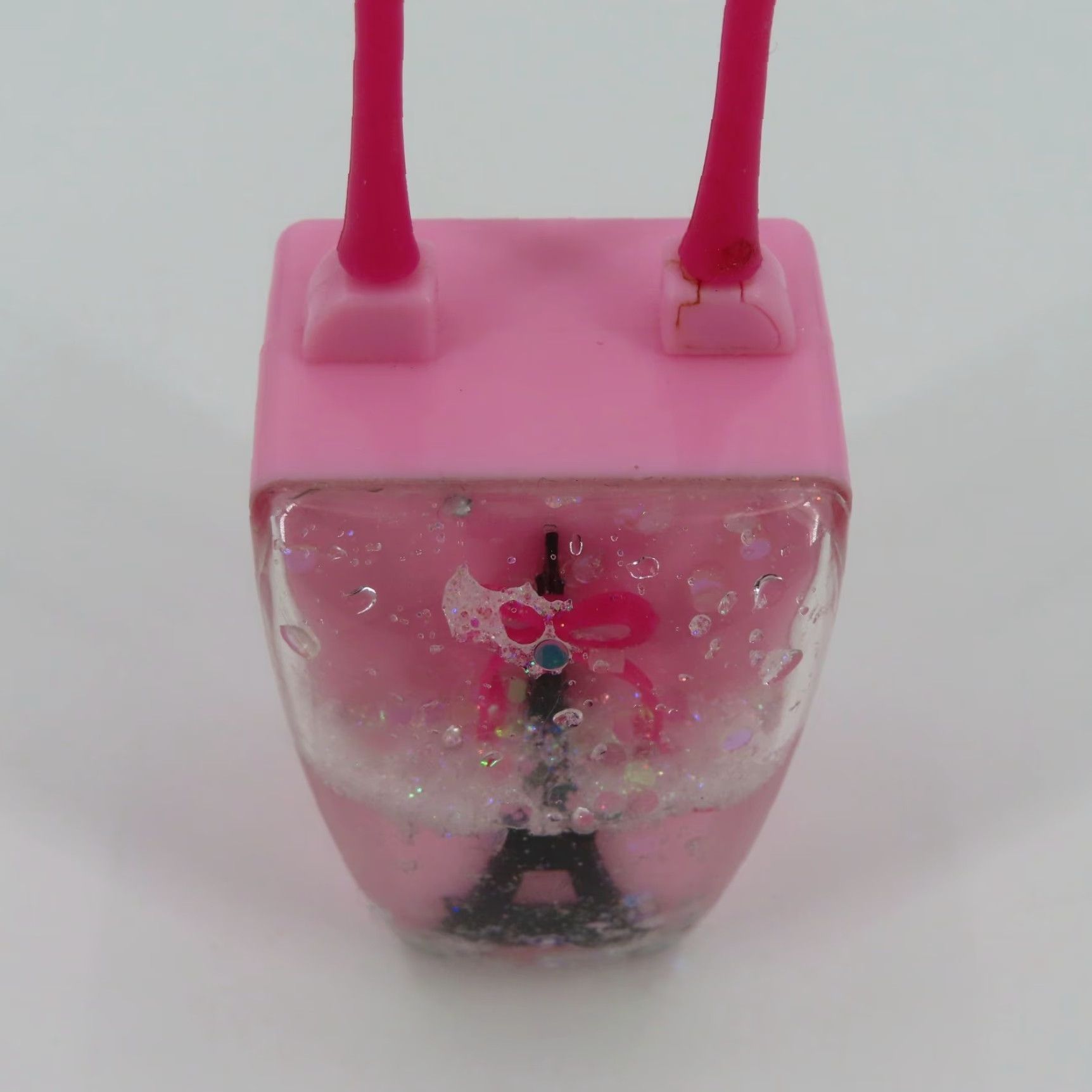 Vintage VINTAGE Bath and Body Works PocketBac Holder Eiffel Tower Snow Globe Loop Top VTG Pink Plastic Key Chain One Size Women Size ONE SIZE - 4 Thumbnail