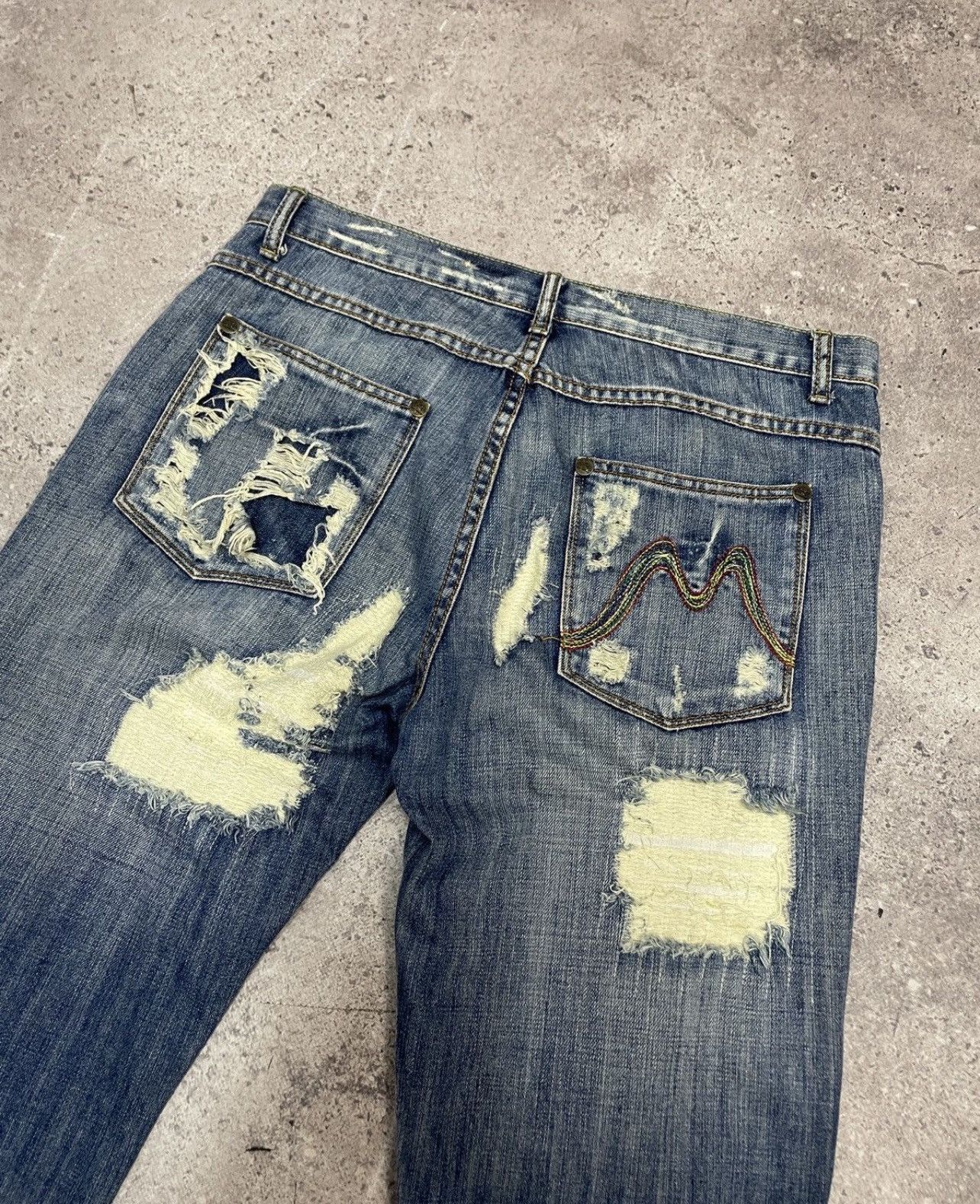 G-Star Vintage 00s Junya Watanabe Style Distressed Jeans Pants Size US 32 / EU 48 - 10 Thumbnail